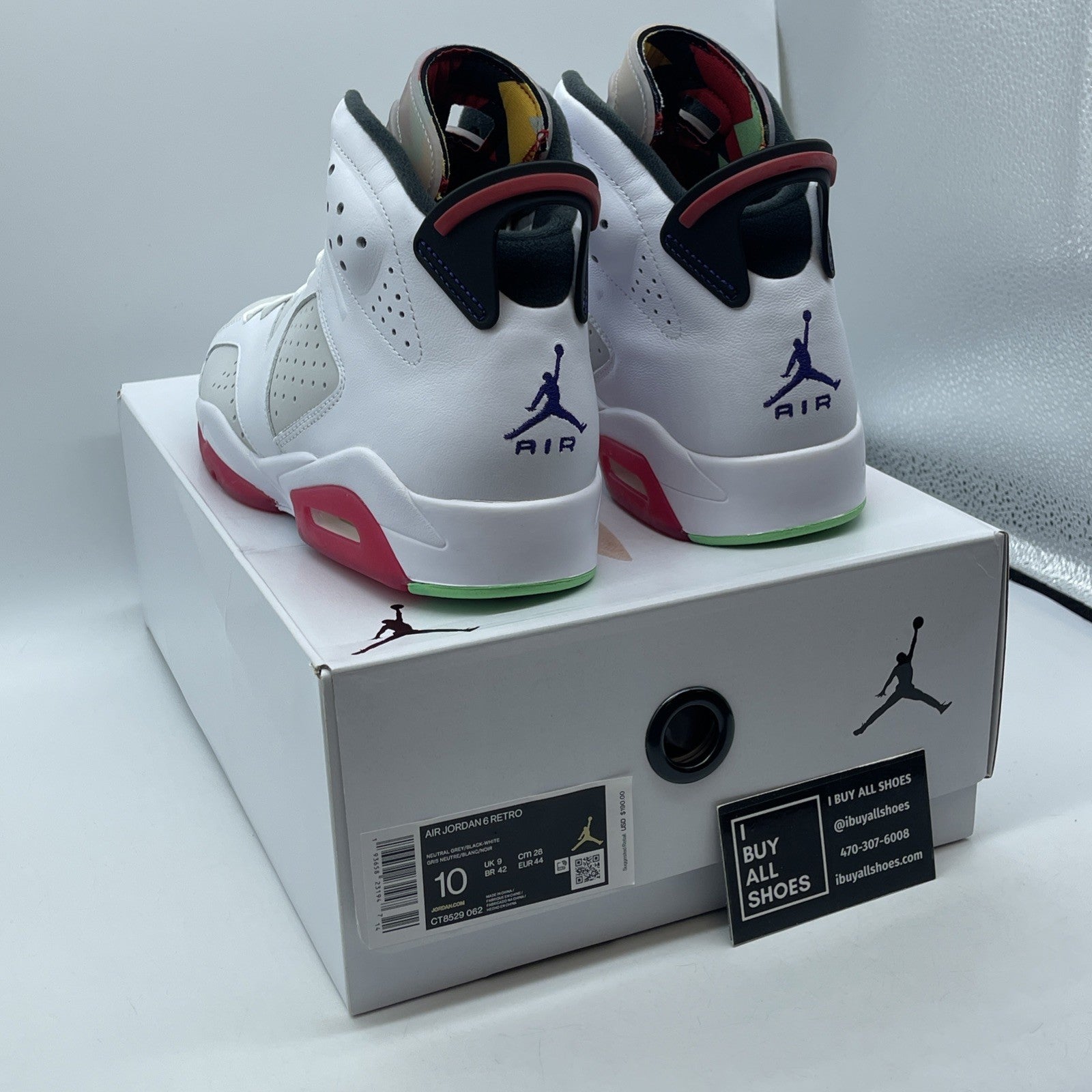 Size 10 - Air Jordan 6 Retro Hare Grey White Suede Leather (CT8529-062)