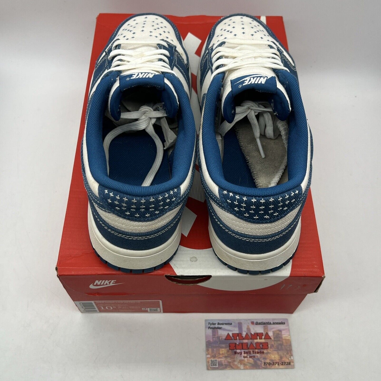 Size 10.5 - Nike Dunk Low SE Sashiko - Industrial Blue White (DV0834-101)