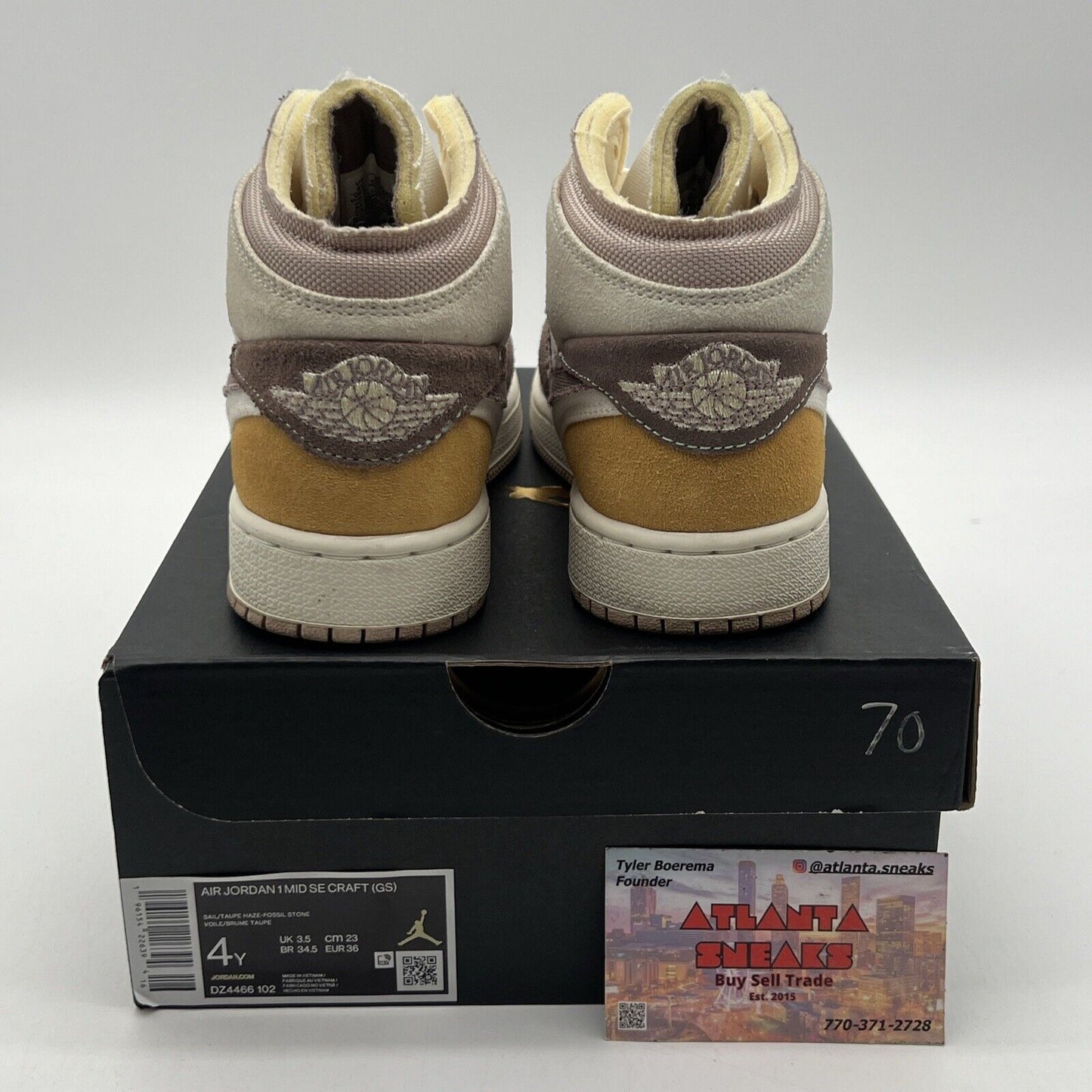 [DZ4466-102] Grade School Air Jordan RETRO 1 MID SE CRAFT 'TAUPE HAZE' (GS) SZ 4