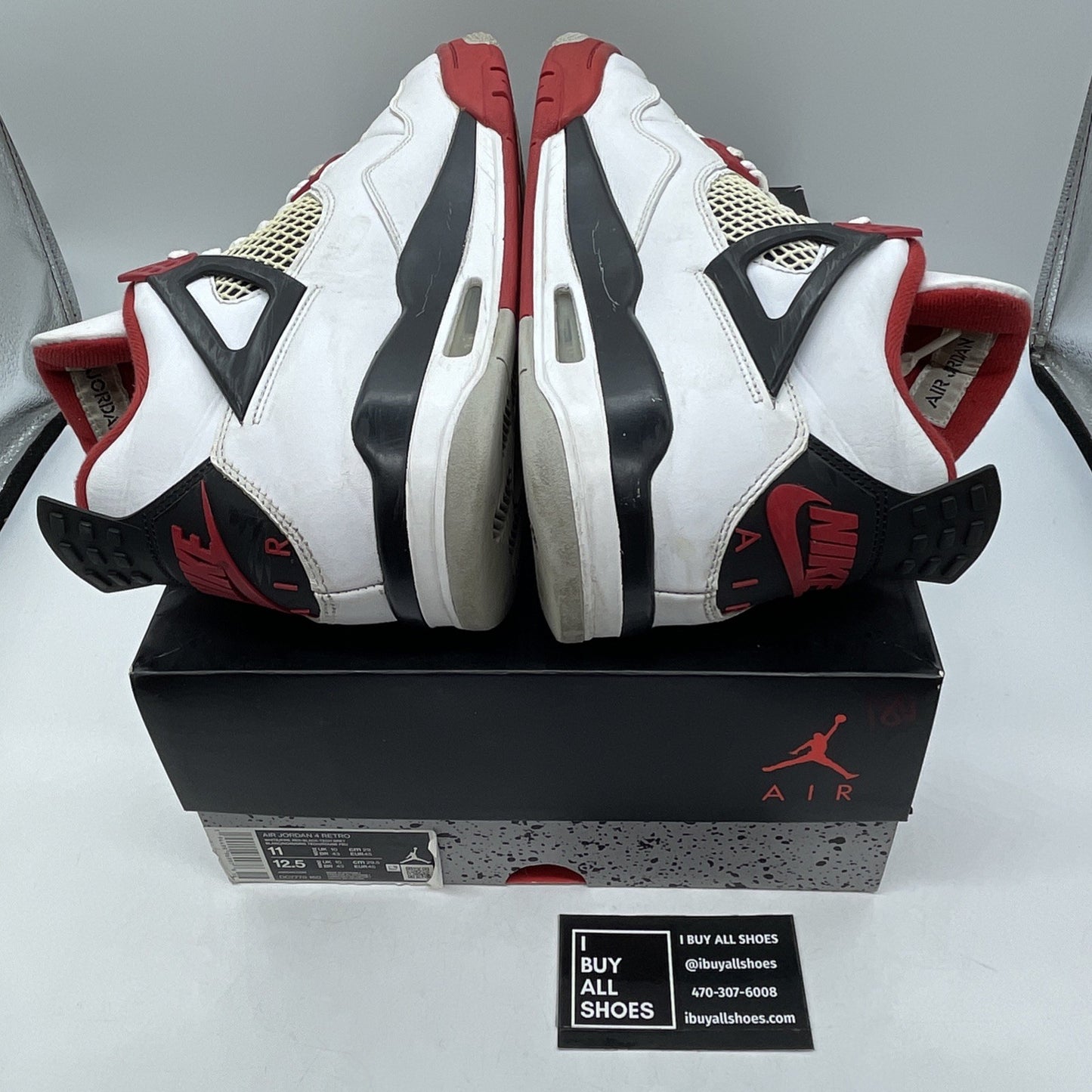 Size 11 - Jordan 4 Retro OG Mid Fire Red White Black Leather (DC7770-160)