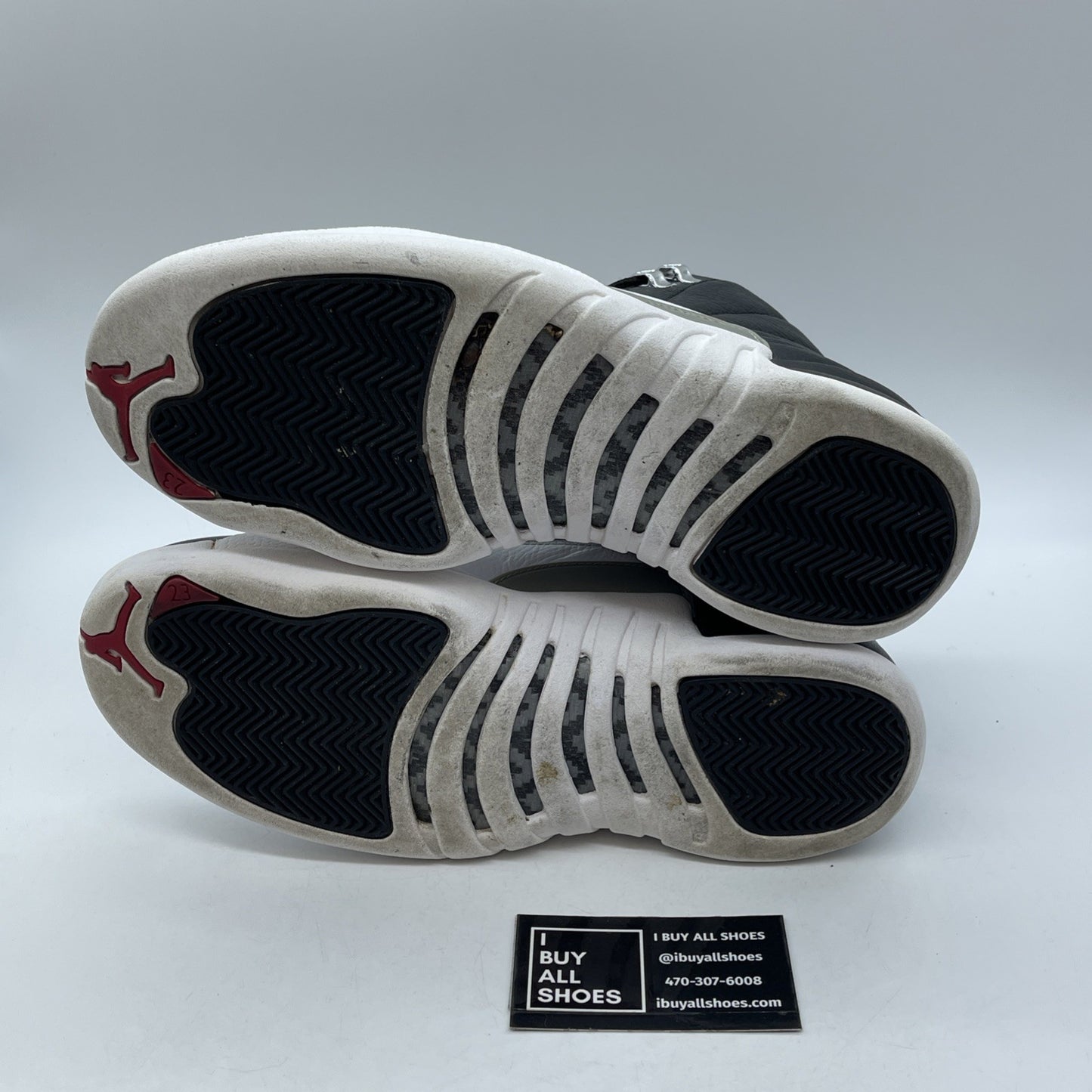 Size 8.5 - Air Jordan 12 Retro 2012 Playoff Black White Leather (130690-001)