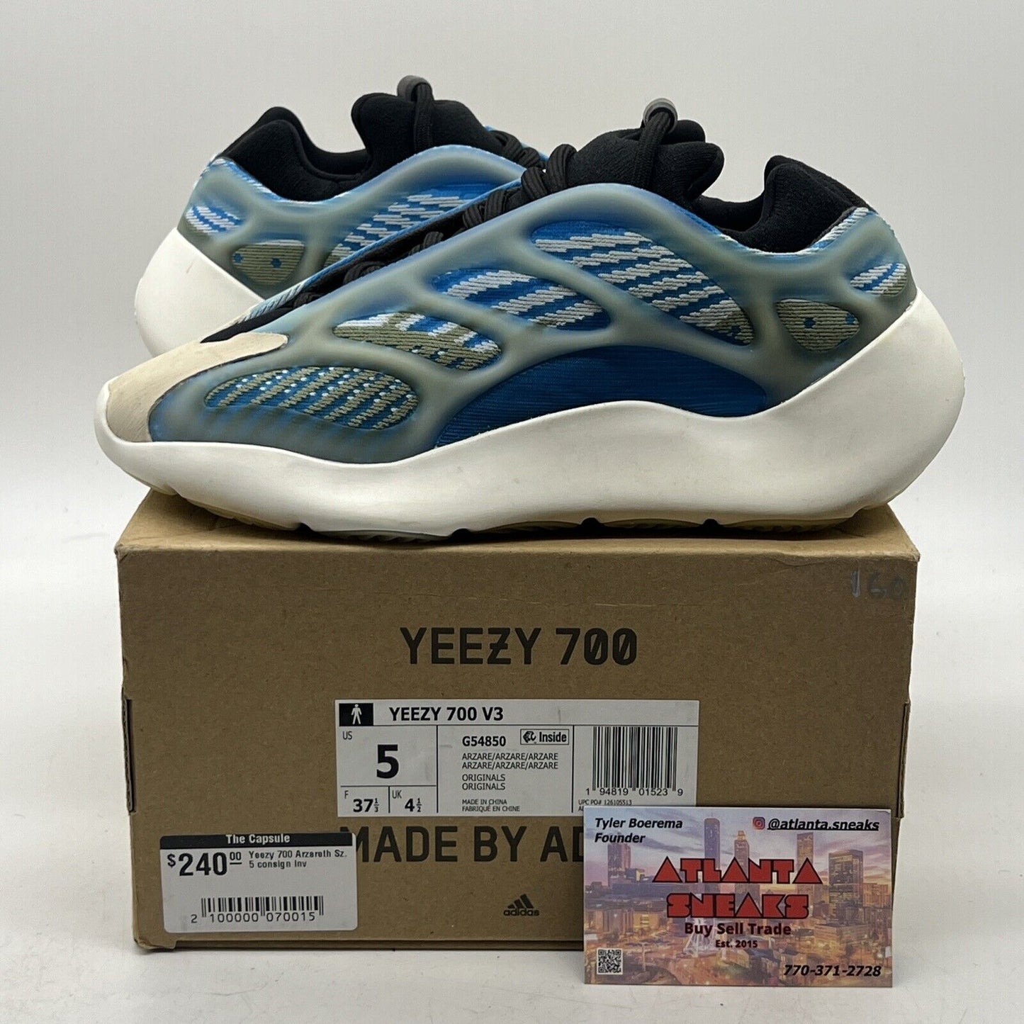 Size 5 - adidas Yeezy 700 V3 Arzareth Blue (G54850)