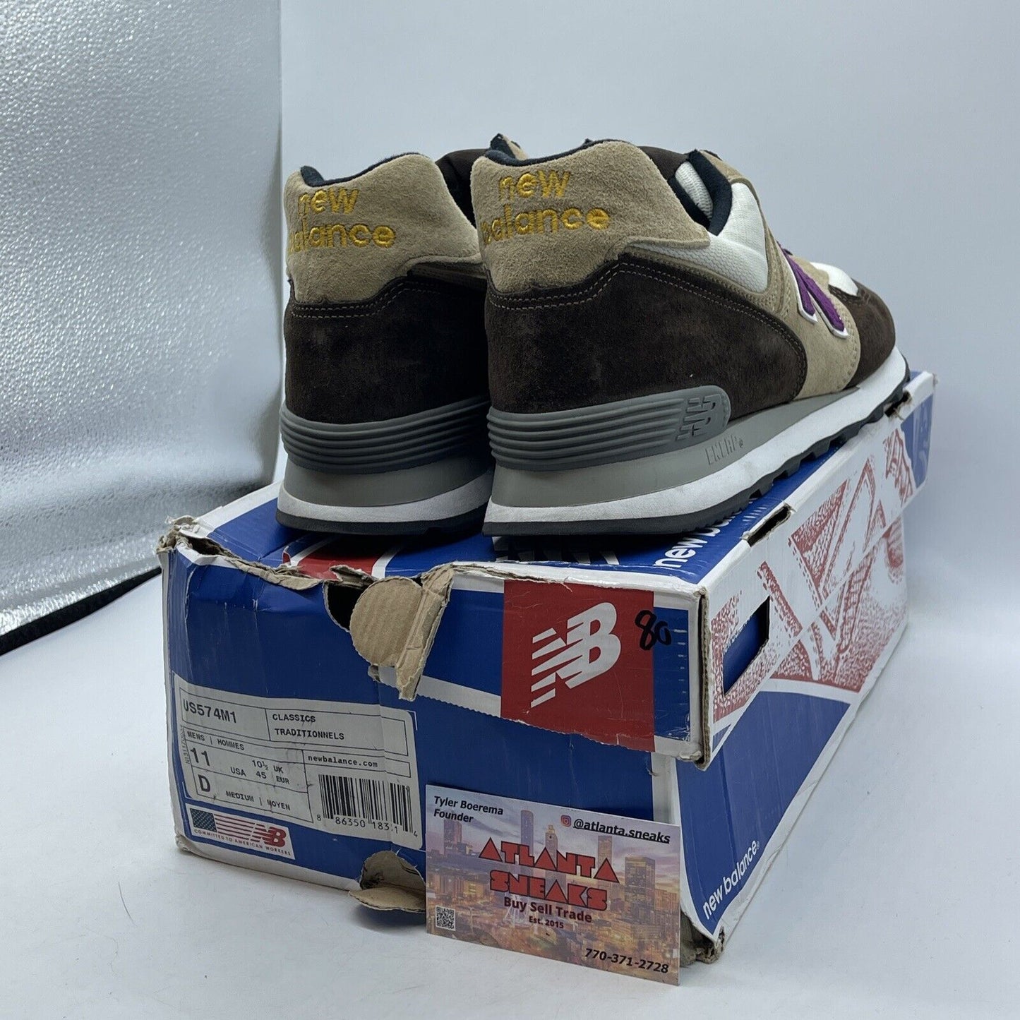 Size 11 - New Balance NB1 574 Custom Multicolor Brown Grey Suede (US574M1)