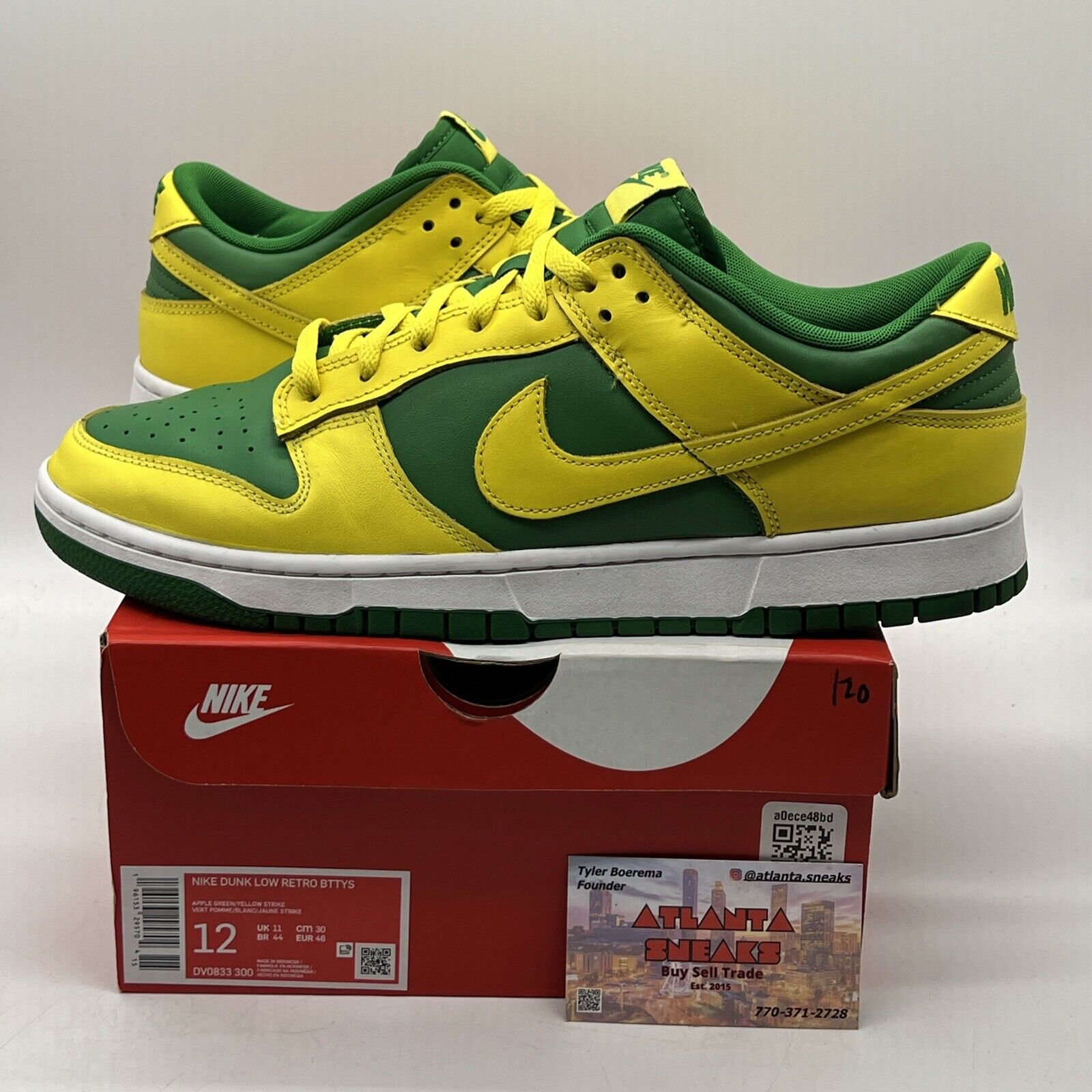 Size 12 - Nike Dunk Low Reverse Brazil Yellow Green White Leather
