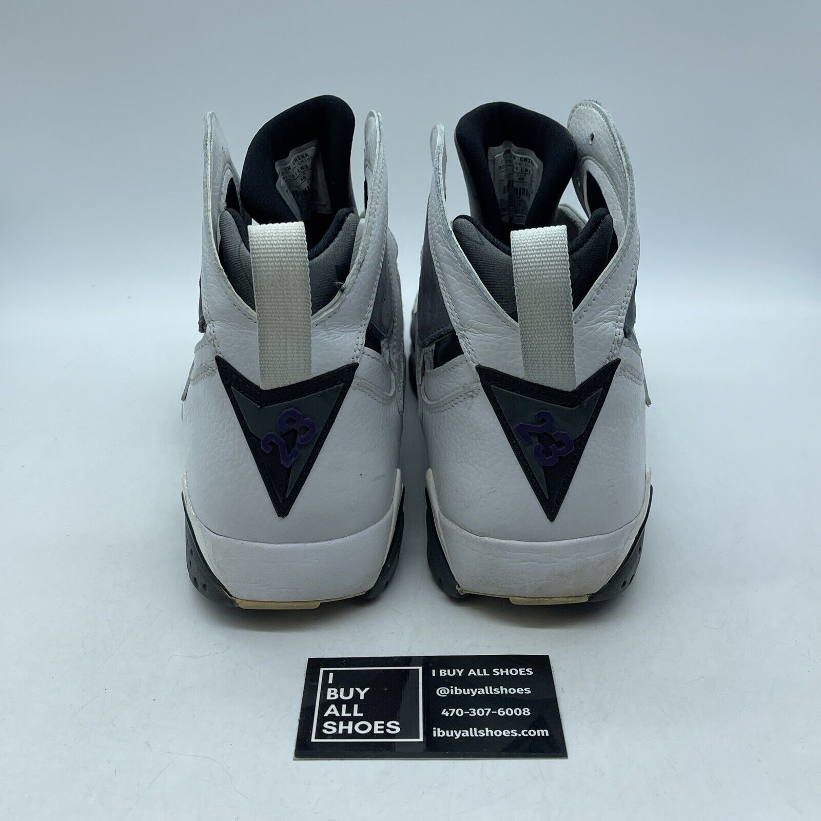 Size 12 - Air Jordan 7 Retro Flint Grey White Purple Suede leather (304775-151)