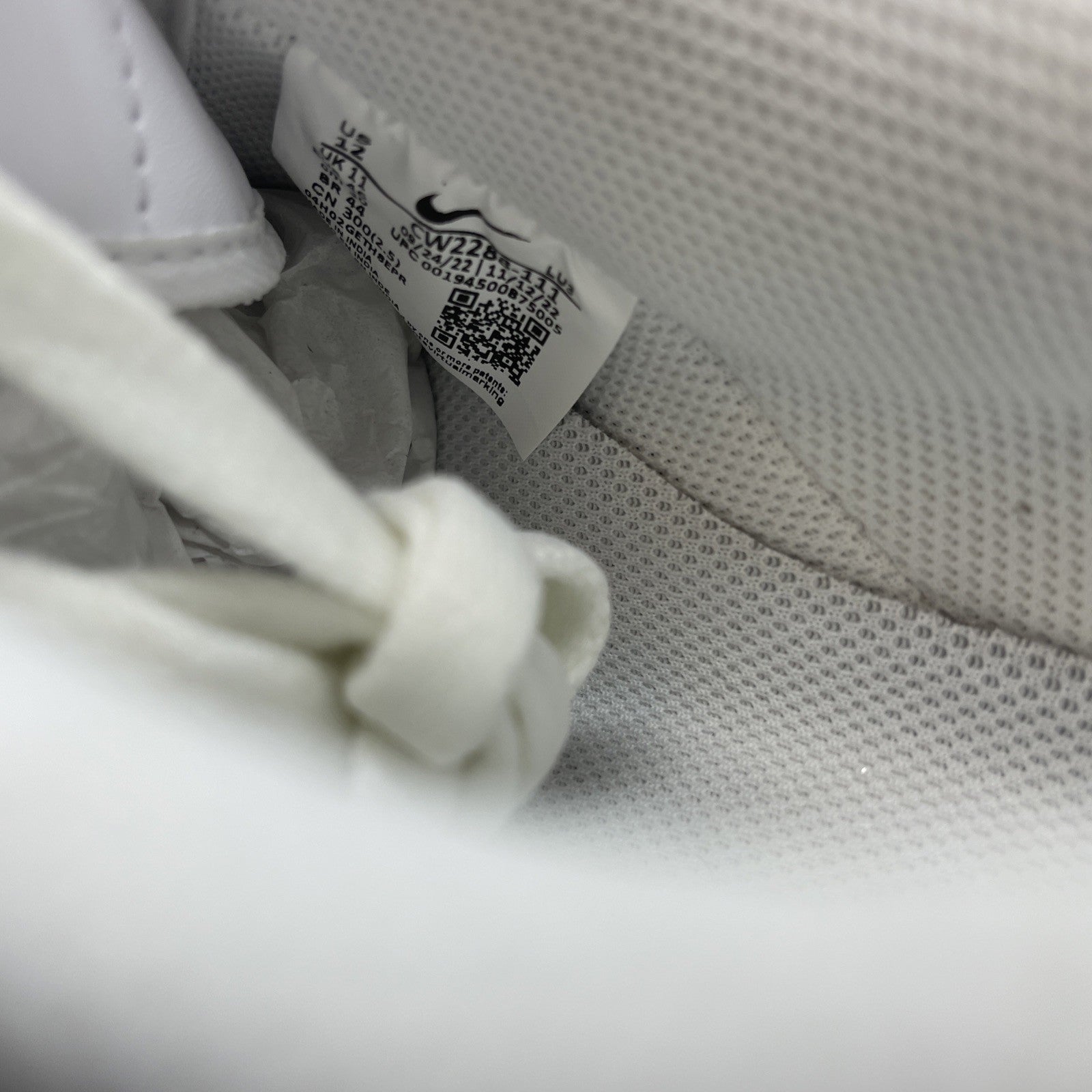 Size 12 - Nike Air Force 1 '07 Low Triple White (CW2288-111)