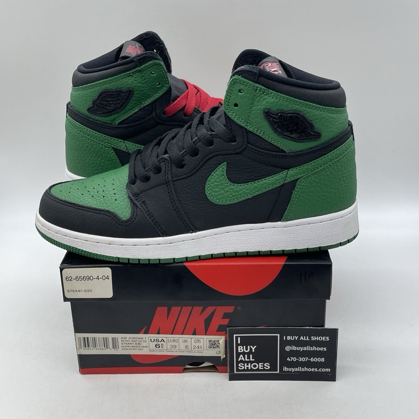 Size 6.5Y - Air Jordan 1 Retro OG High Pine Green 2.0 (575441-030)