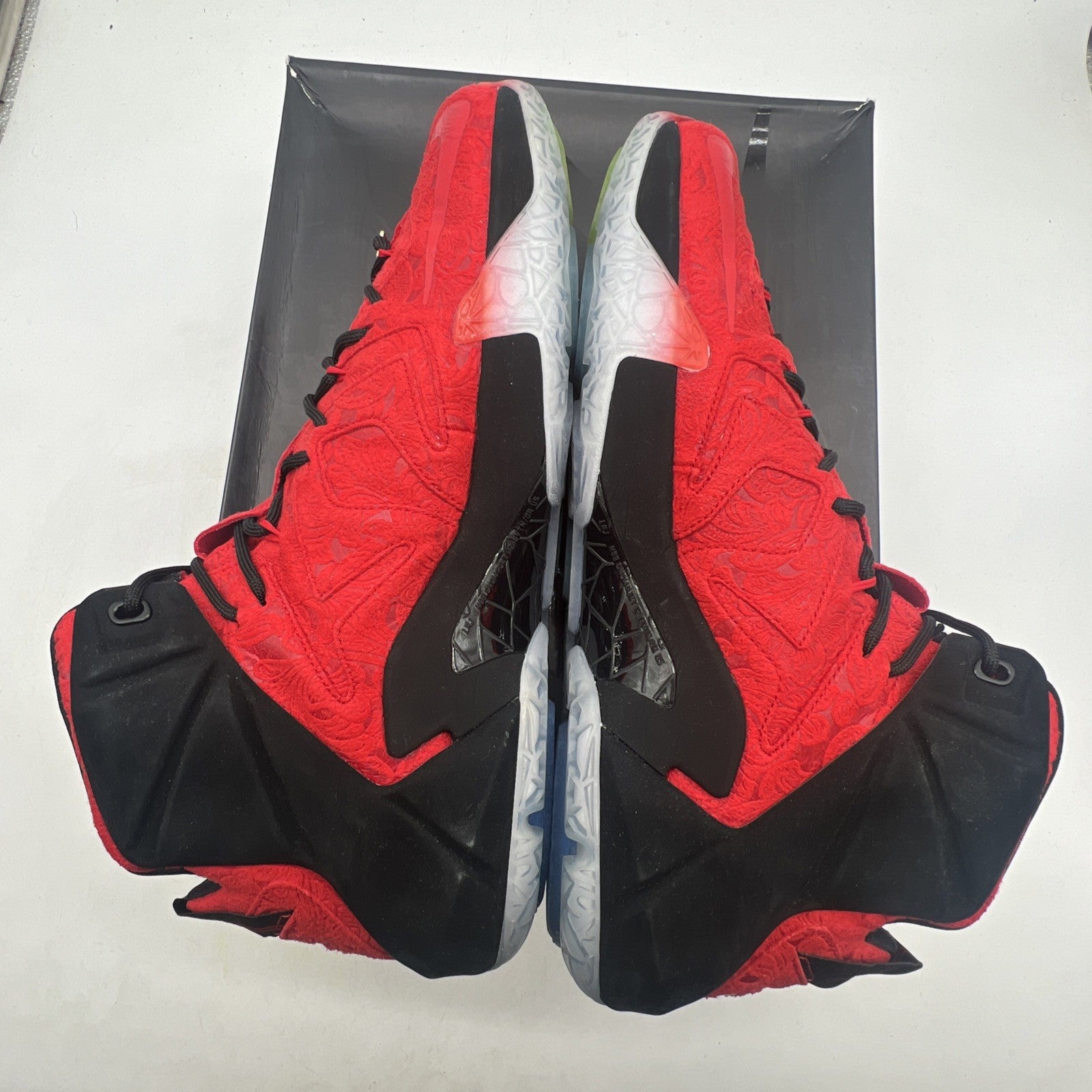 Size 13 - Nike LeBron 12 EXT Red Paisley (748861-600)