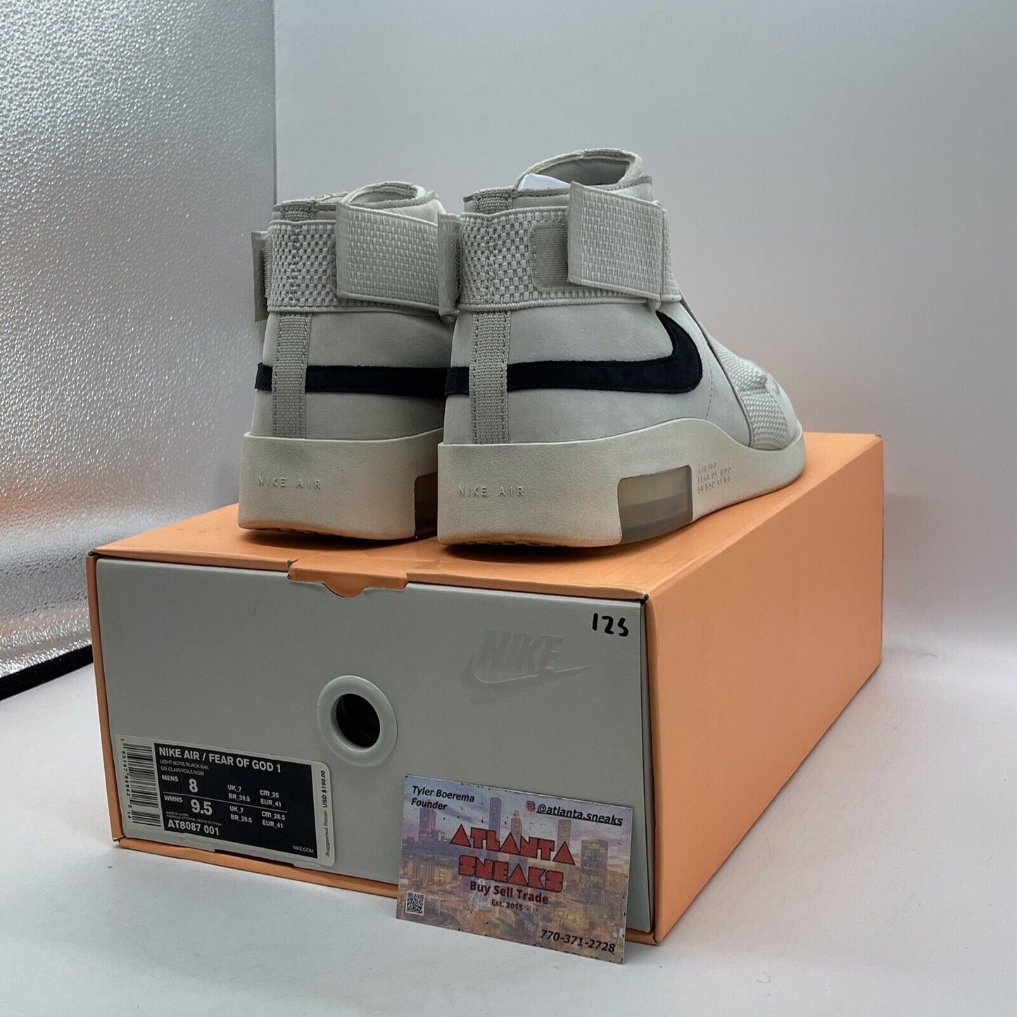 Size 8 - Nike Air Fear Of God Raid Light Bone Tan Brown Suede Black (AT8087-001)
