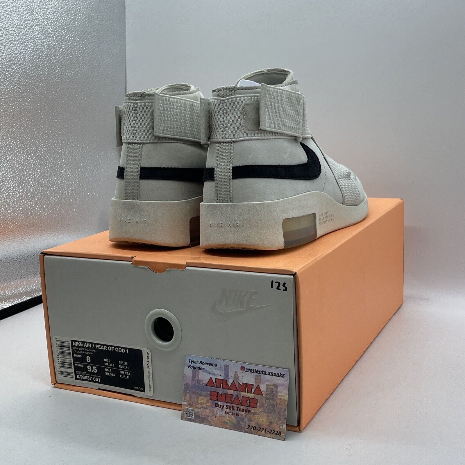 Size 8 - Nike Air Fear Of God Raid Light Bone Tan Brown Suede Black (AT8087-001)