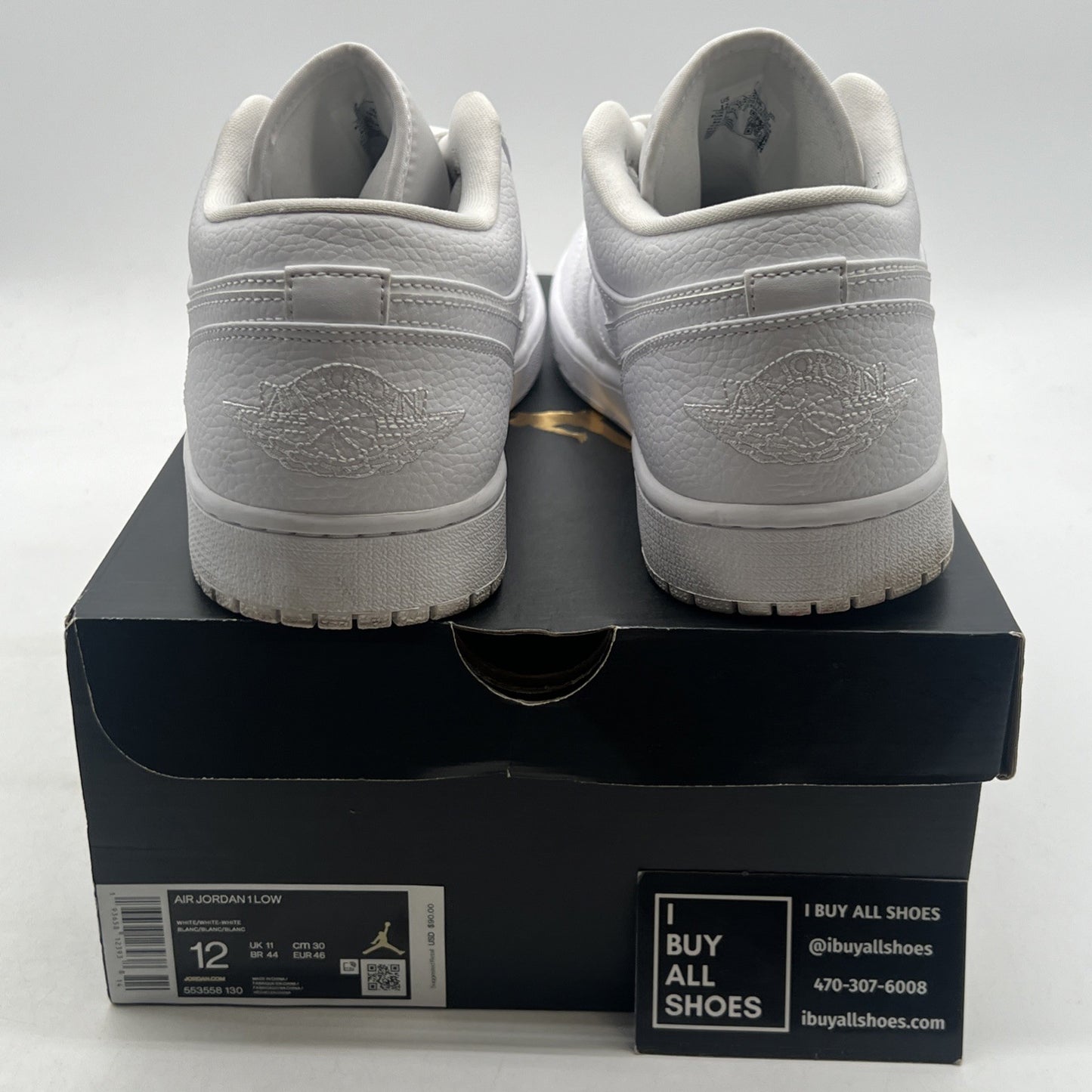 Size 12 - Air Jordan 1 Low Triple White (553558-130)