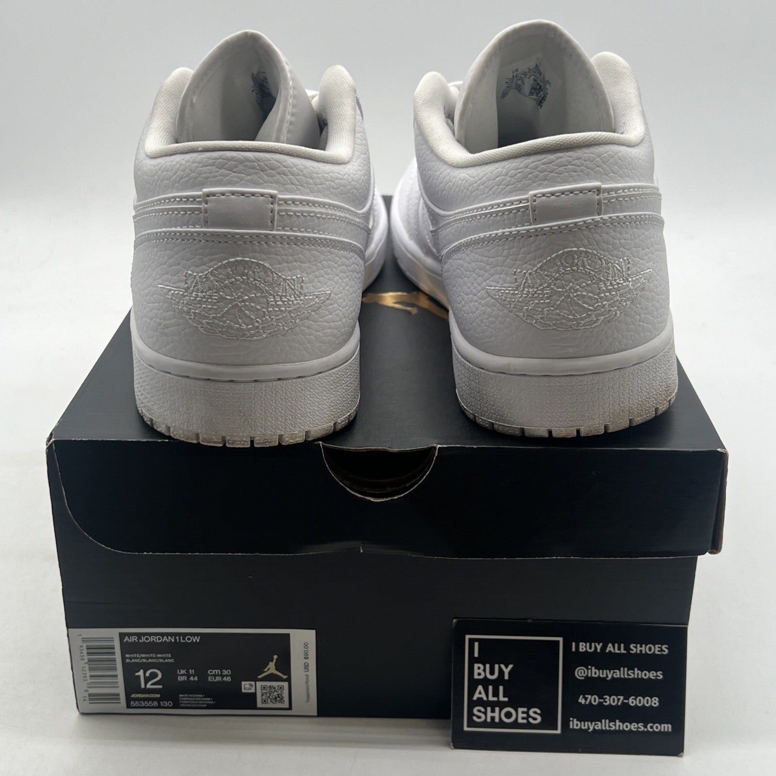 Size 12 - Air Jordan 1 Low Triple White (553558-130)