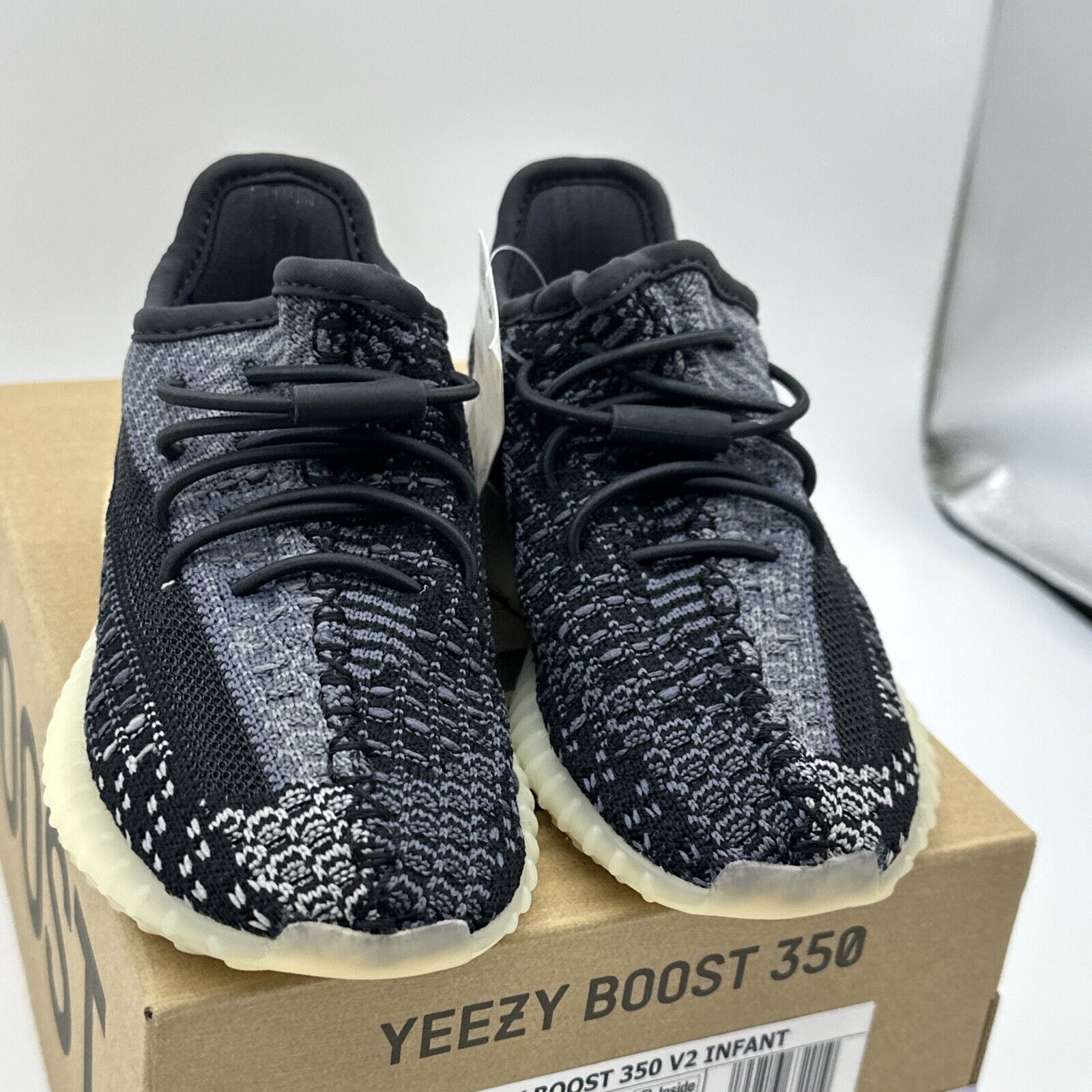 ADIDAS KANYE WEST YEEZY 350 BOOST V2 CARBON BLACK GUM Size 10K FZ5002 TODDLER 🔥