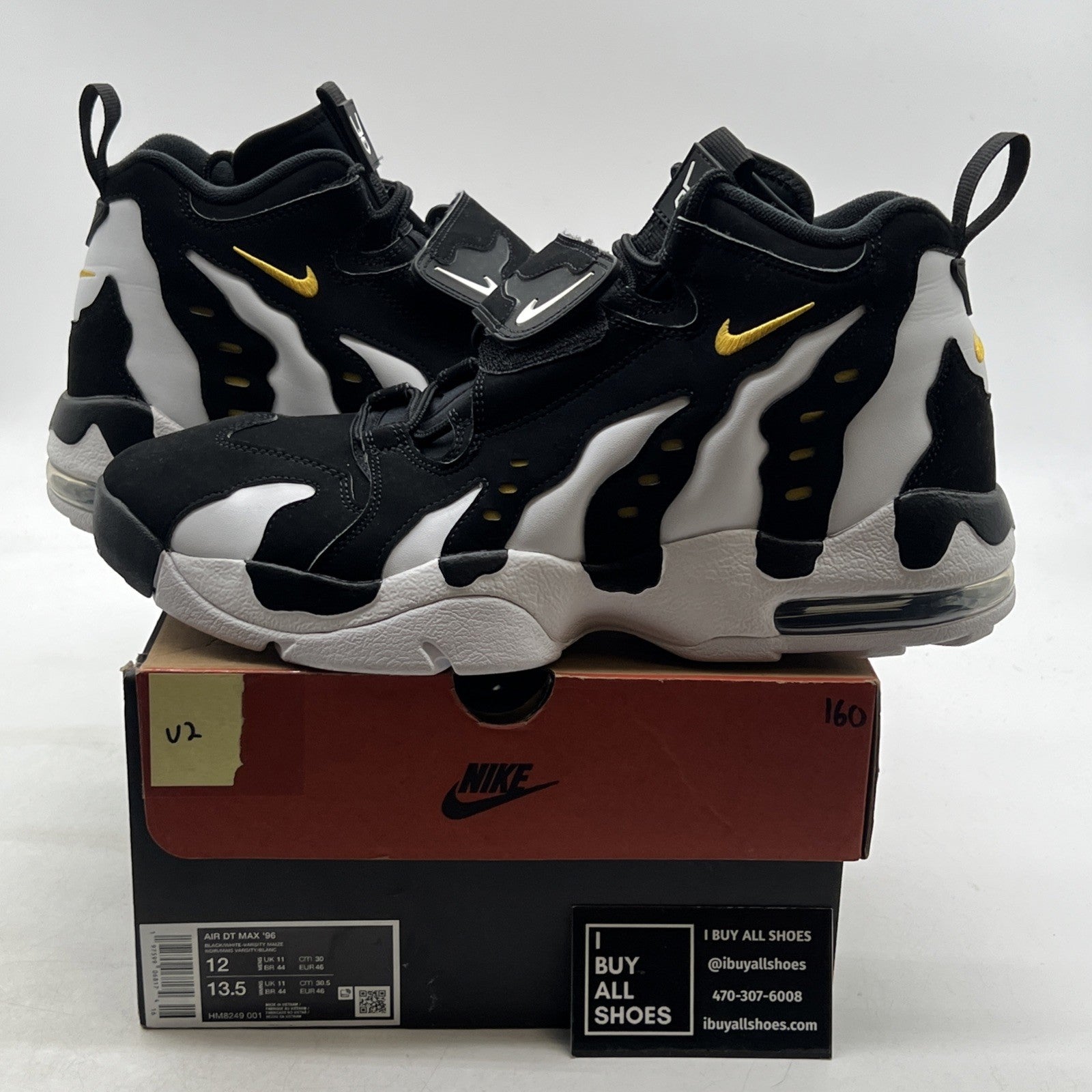 Size 12 -  Air Dt Max ‘96 Black White 2024 Yellow Suede Leather  (HM8249-001)