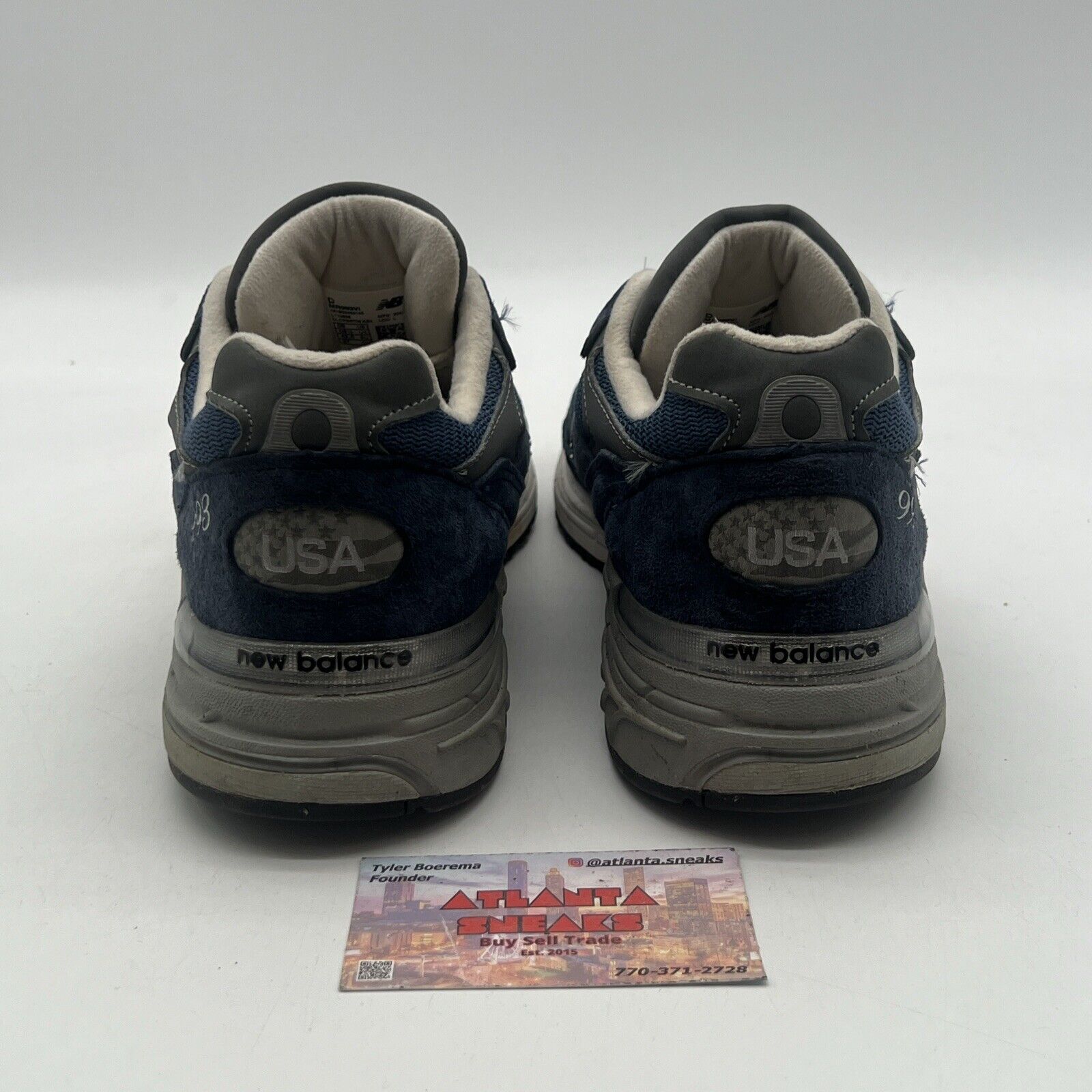 Size 9 - New Balance 993 Navy White Navy Grey Suede (MR993NV)