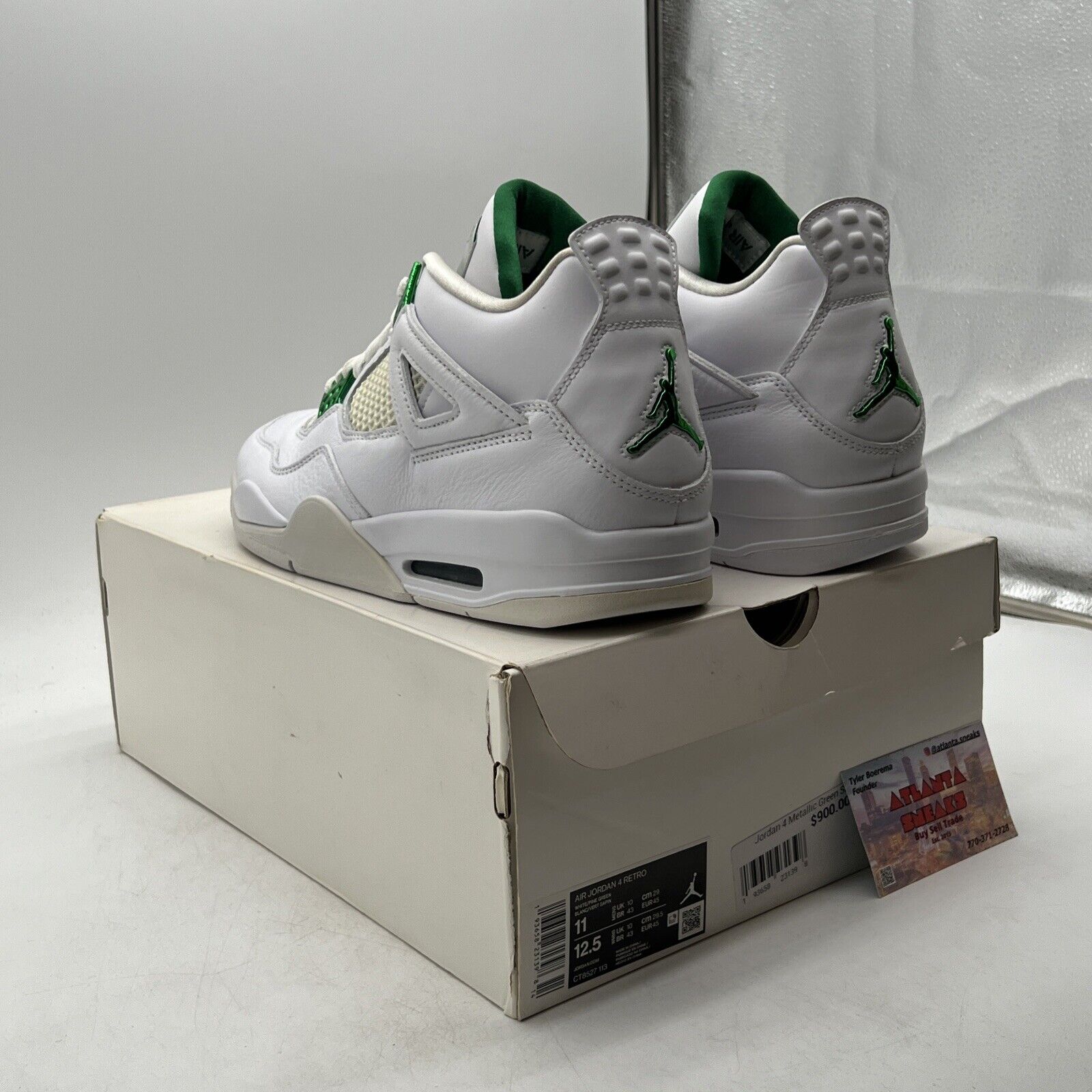 Size 11 - Air Jordan 4 Retro Green Metallic Leather (CT8527-113)