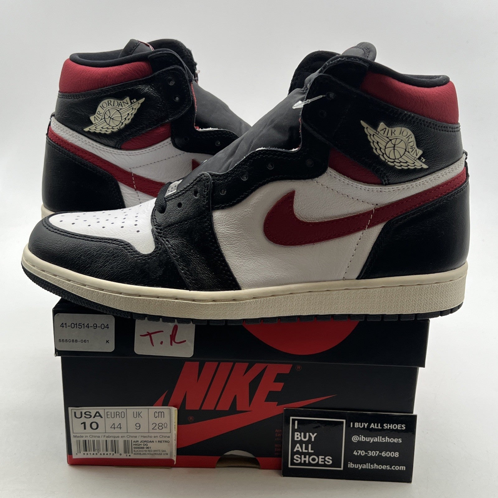 Size 10 - Air Jordan 1 Retro High OG Gym Red 2019 (555088-061)