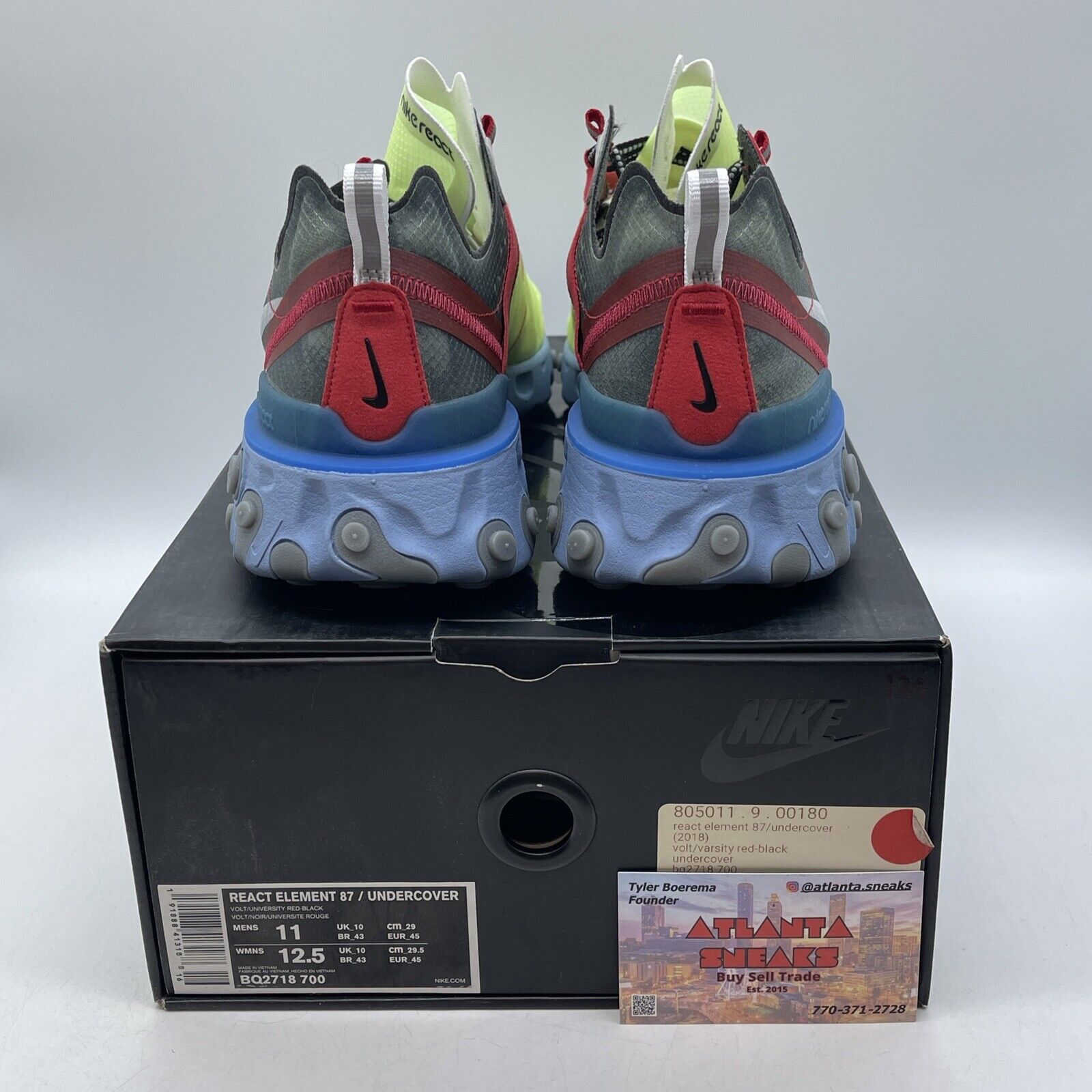 Size 10 - Nike Undercover x React Element 87 Volt Grey Suede Leather (BQ2718-700