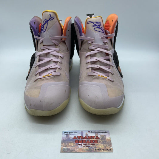 Size 10 - Nike LeBron 9 Regal Pink Brown Orange Suede Leather (DJ3908-600)