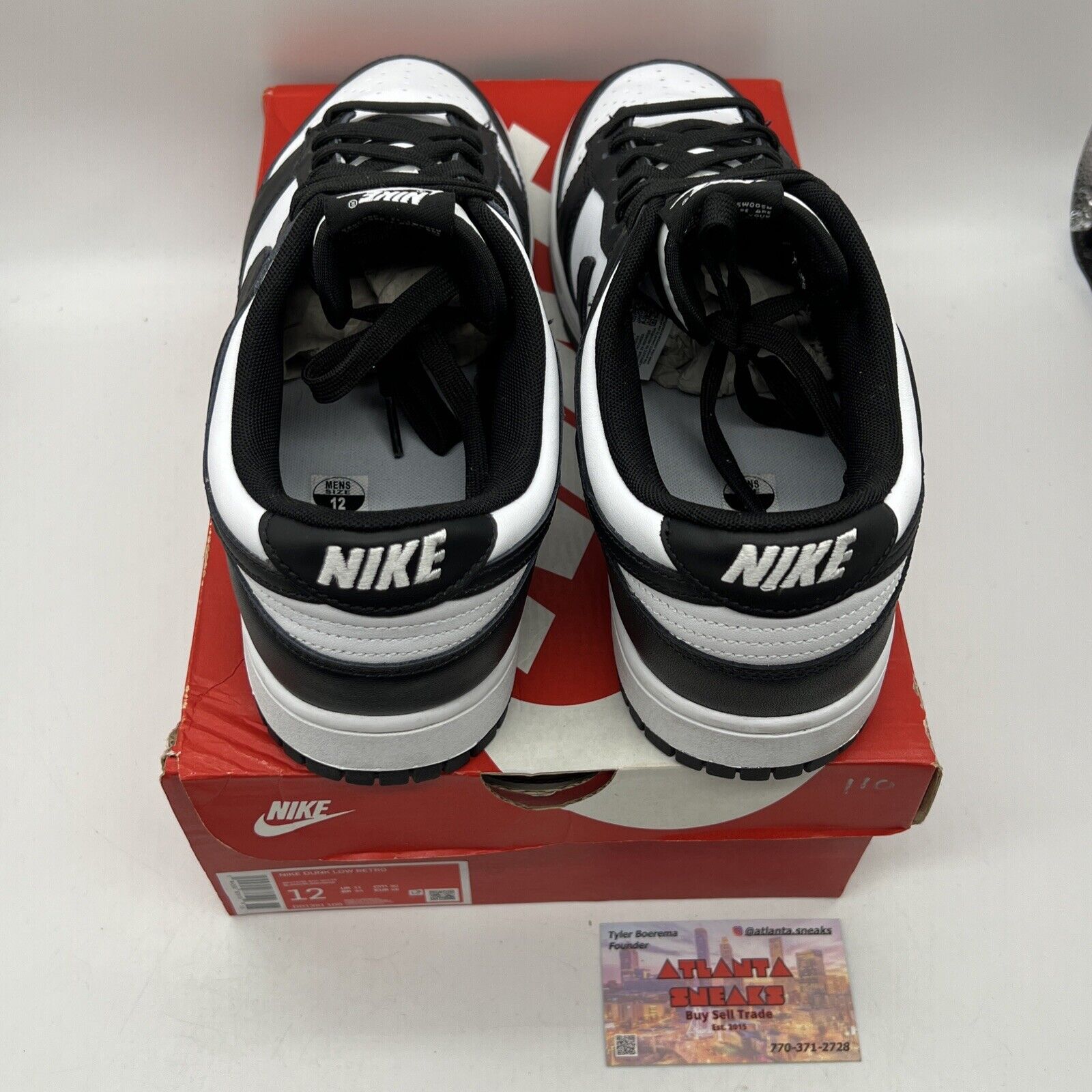 Size 12 - Nike Dunk Low Black White (DD1391-100) Leather