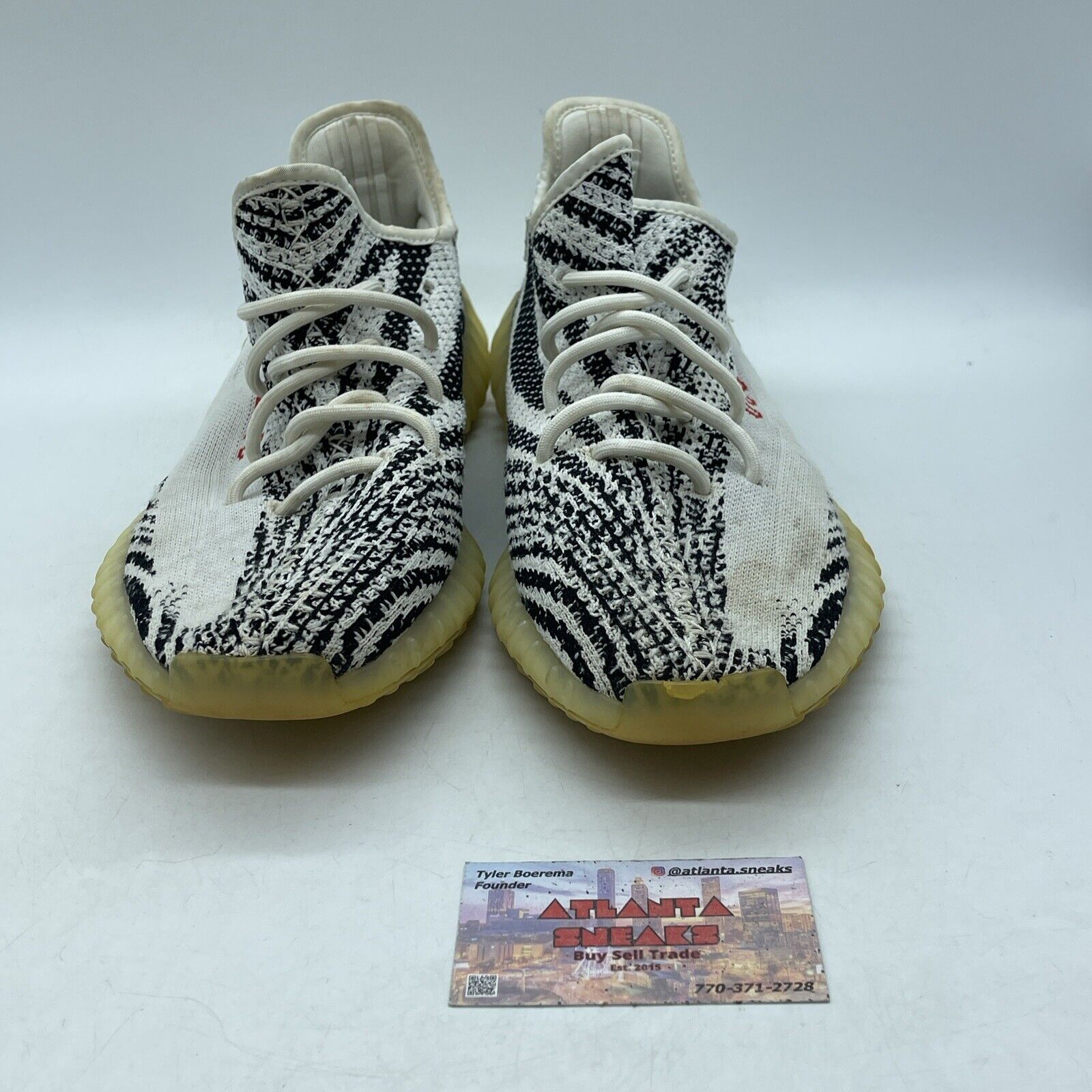 Size 10.5 - adidas Yeezy Boost 350 V2 Low Zebra Black White Red Suede (CP9654)