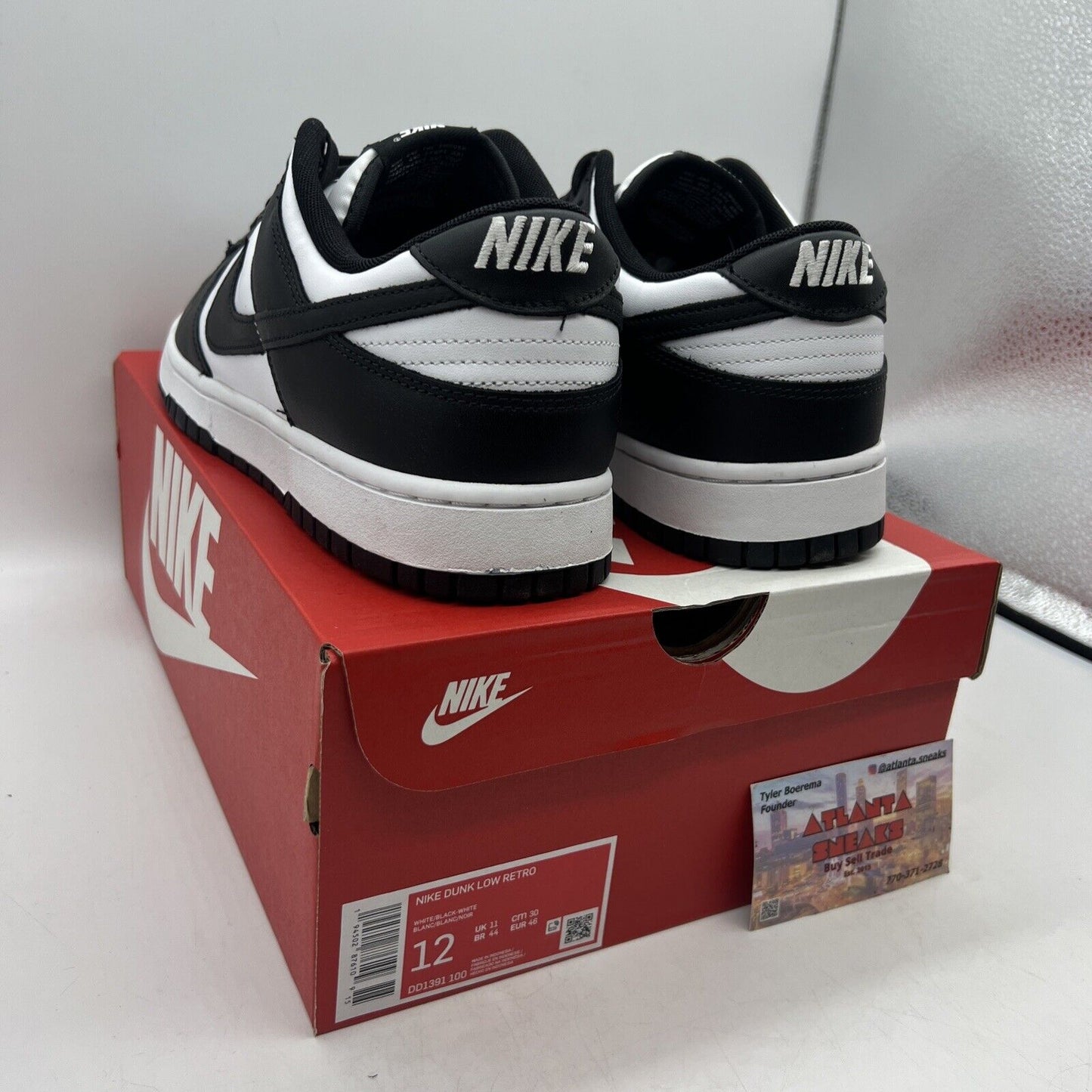 Size 12 - Nike Dunk Low Black White Brand New Og All