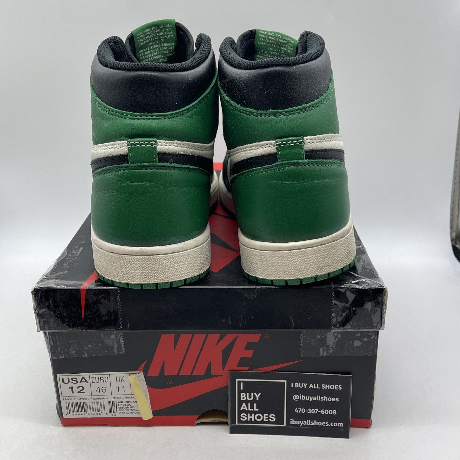 Size 12 - Air Jordan 1 Mid Pine Green (555088-302)
