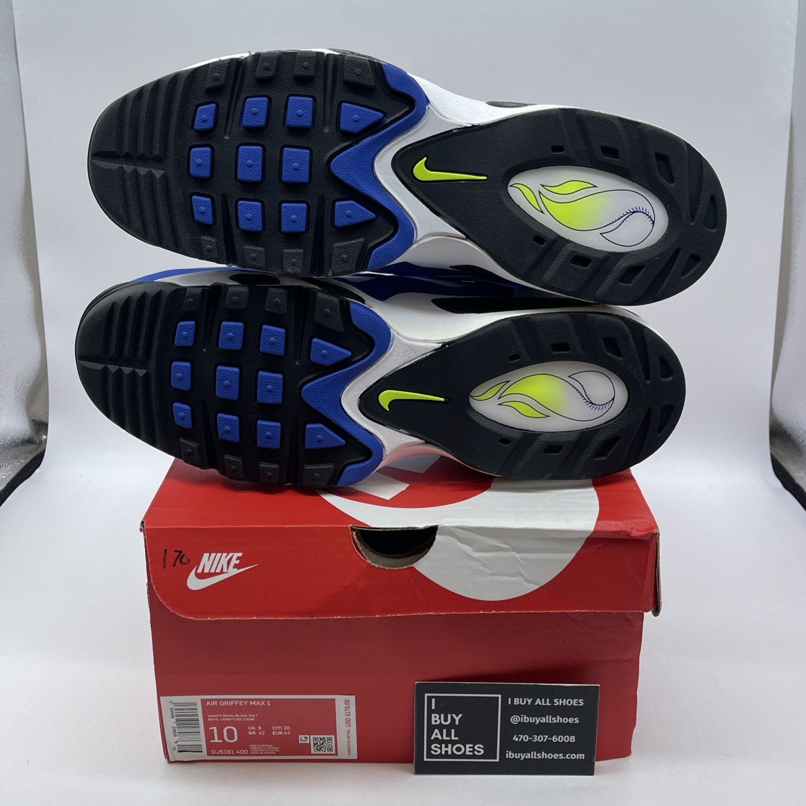 Size 10 - Nike Air Griffey Max 1 2021 Varsity Royal White Suede (DJ5161-400)