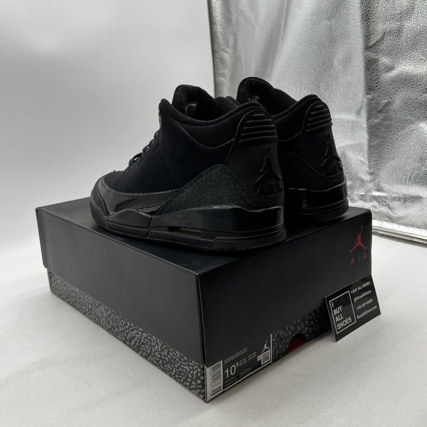 Size 10.5 - Air Jordan 3 Retro 2025 Black Cat (CT8532-001)