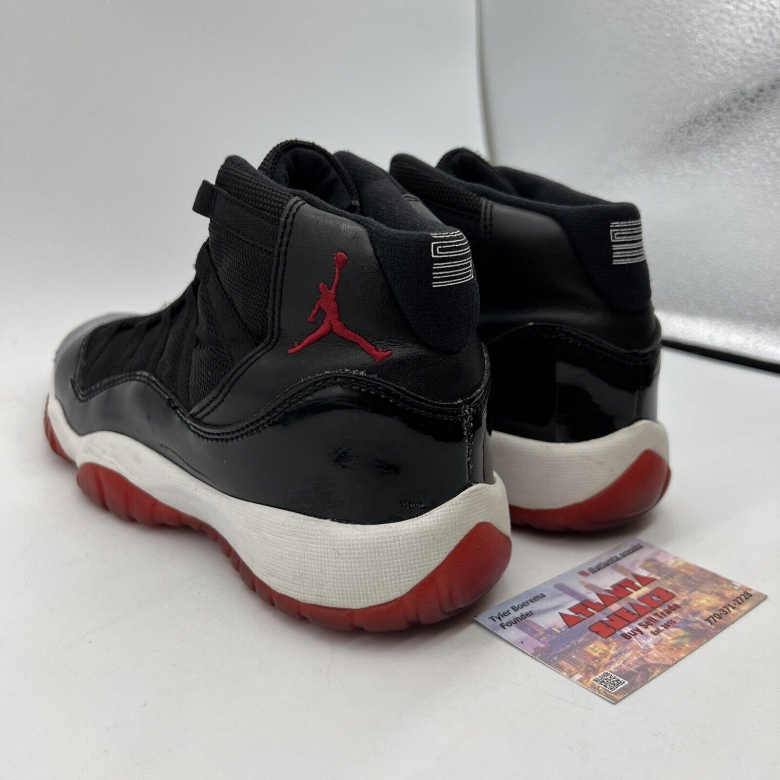 Size 7Y - Jordan 11 Retro Bred 2012 Black White Red Leather (378038-010)