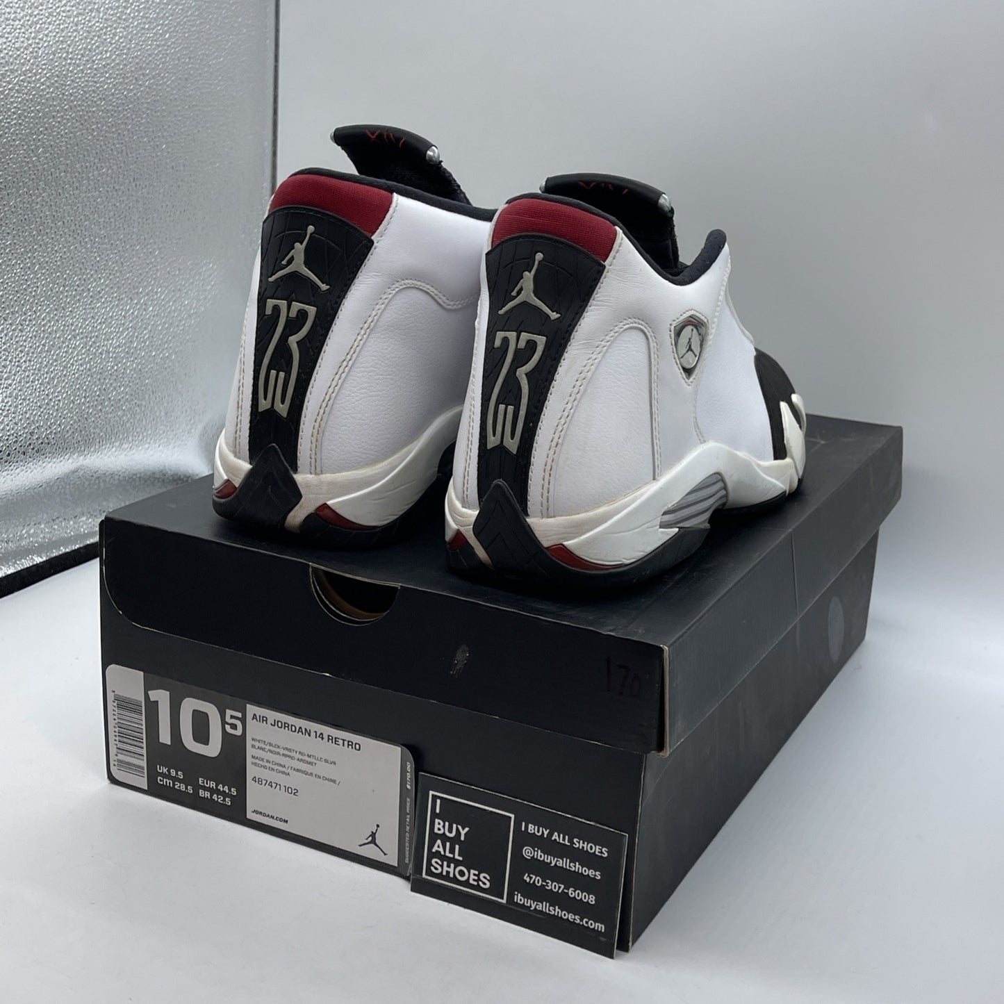Size 10.5 - Air Jordan 14 Retro 2014 Black Toe Suede Leather (487471-102)