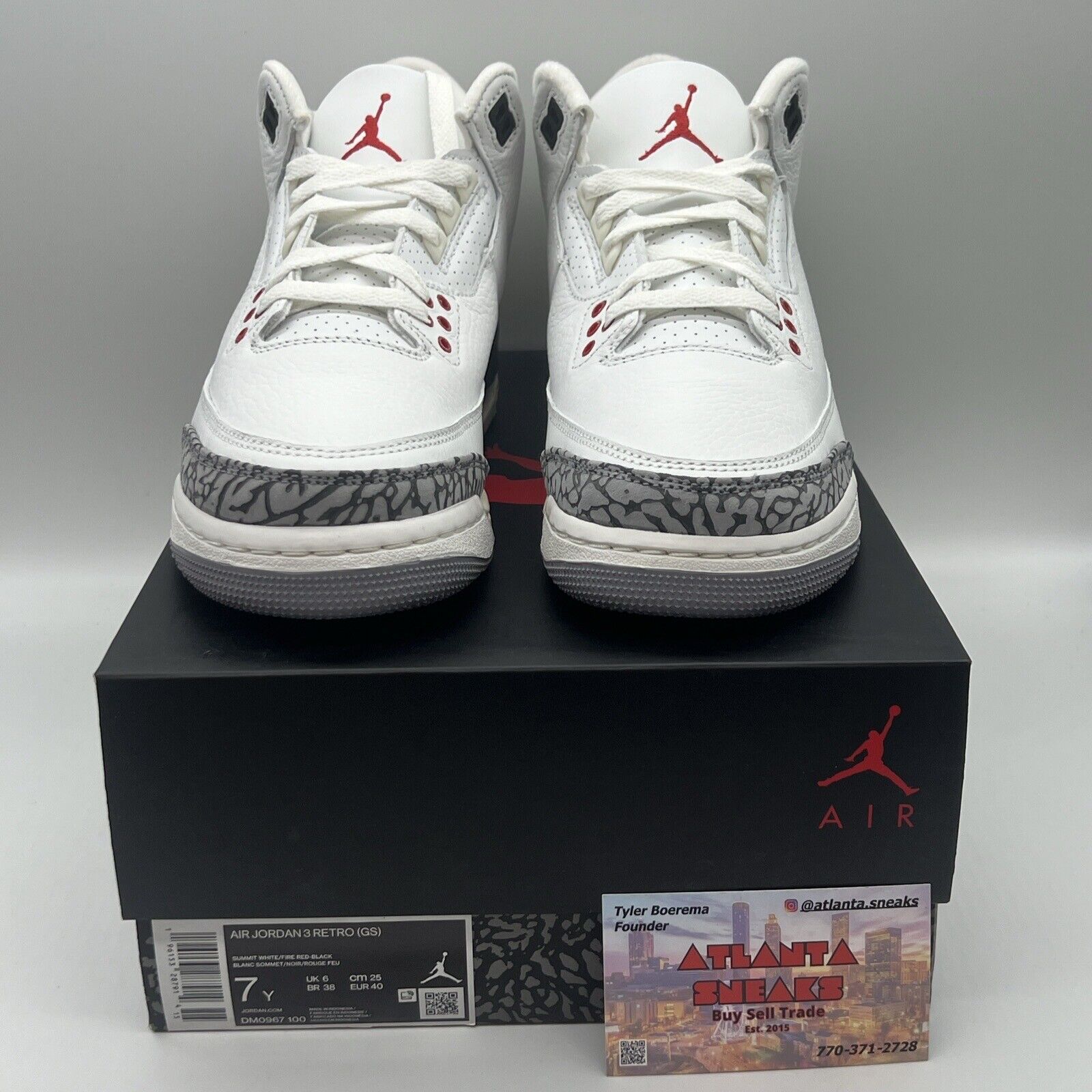 Nike Jordan 3 Retro White Cement Reimagined (DM0967-100) Grade School Size 7Y