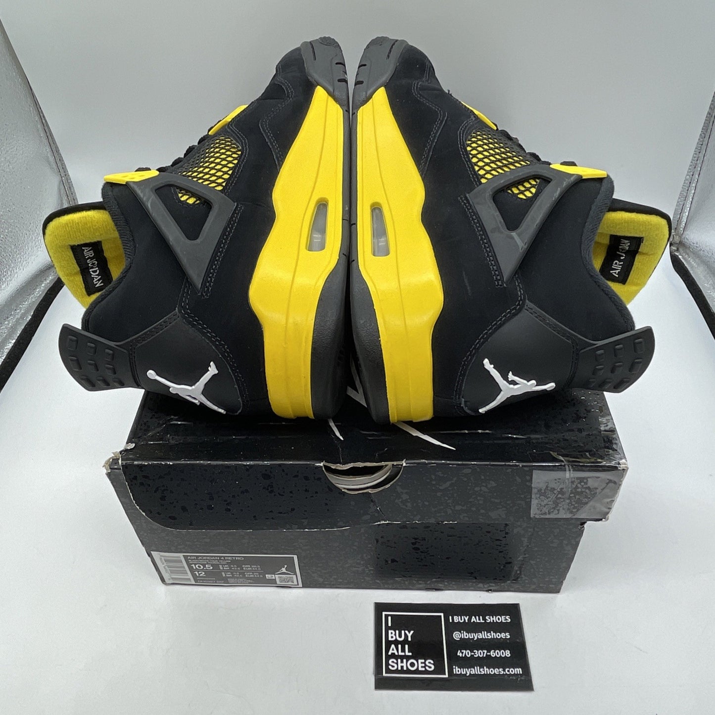 Size 10.5 - Jordan 4 Retro Mid Thunder Yellow Black White Suede (DH6927-017)