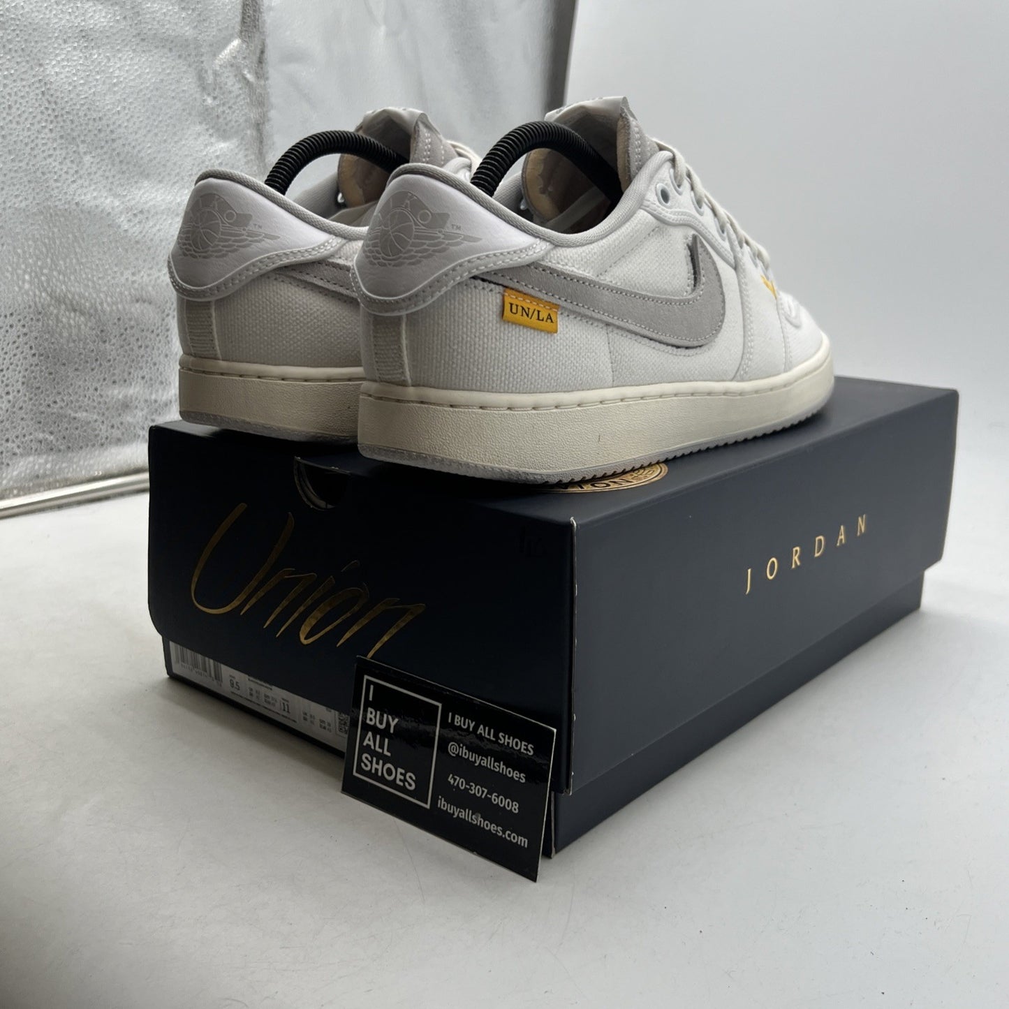 Size 9.5 - Jordan 1 KO x Union LA Low White Neutral Grey (DO8912-101)
