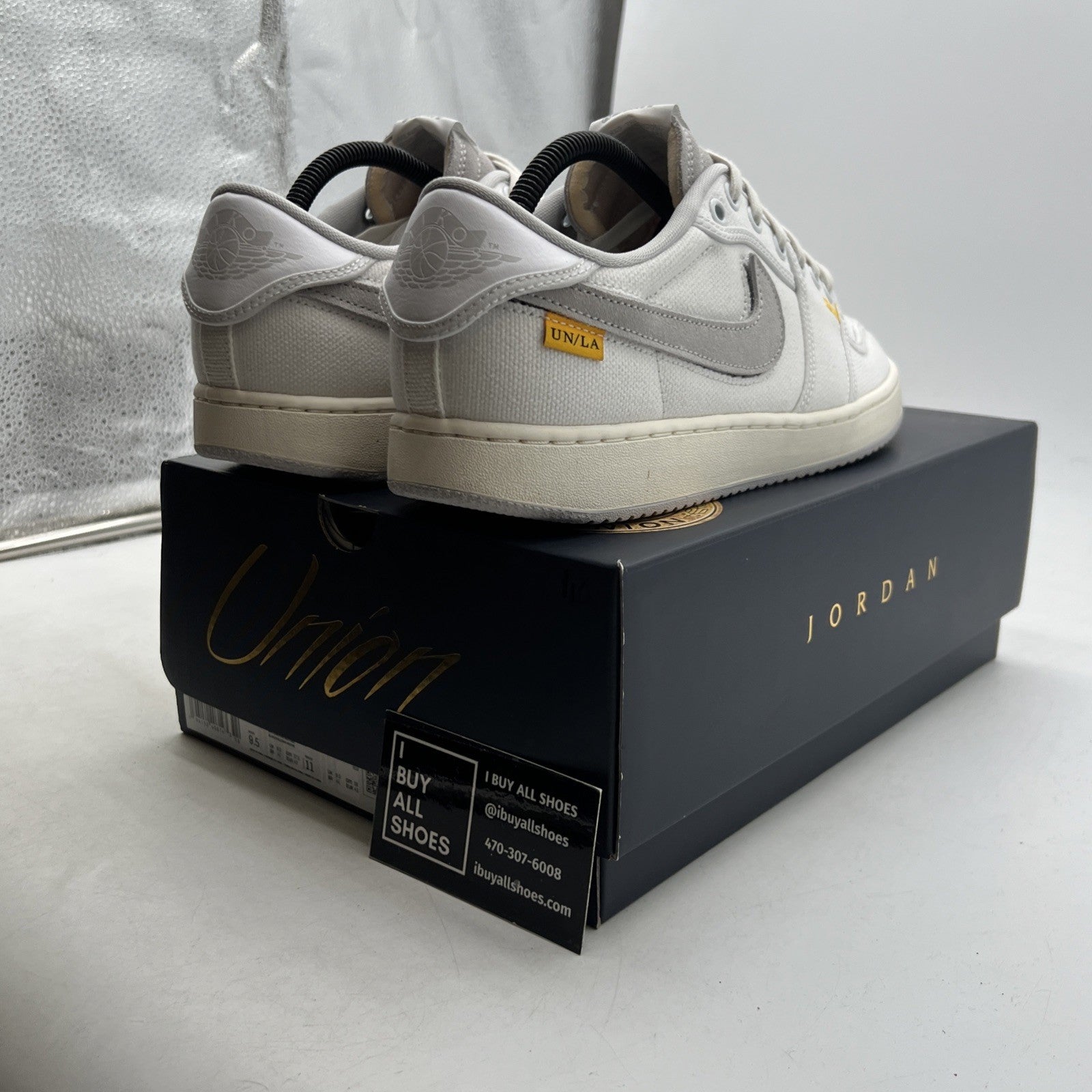 Size 9.5 - Jordan 1 KO x Union LA Low White Neutral Grey (DO8912-101)