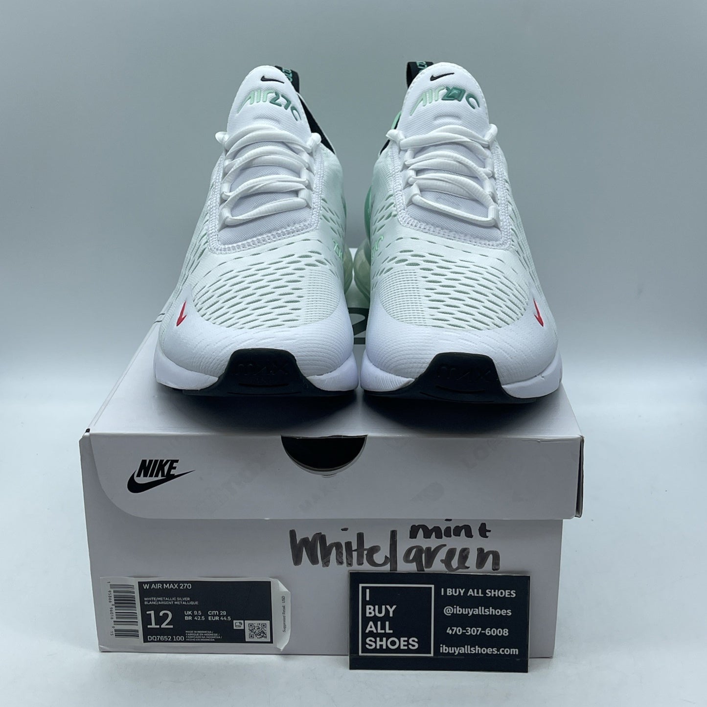 Size 12W - Nike Air Max 270 White Mint Foam (DQ7652-100)