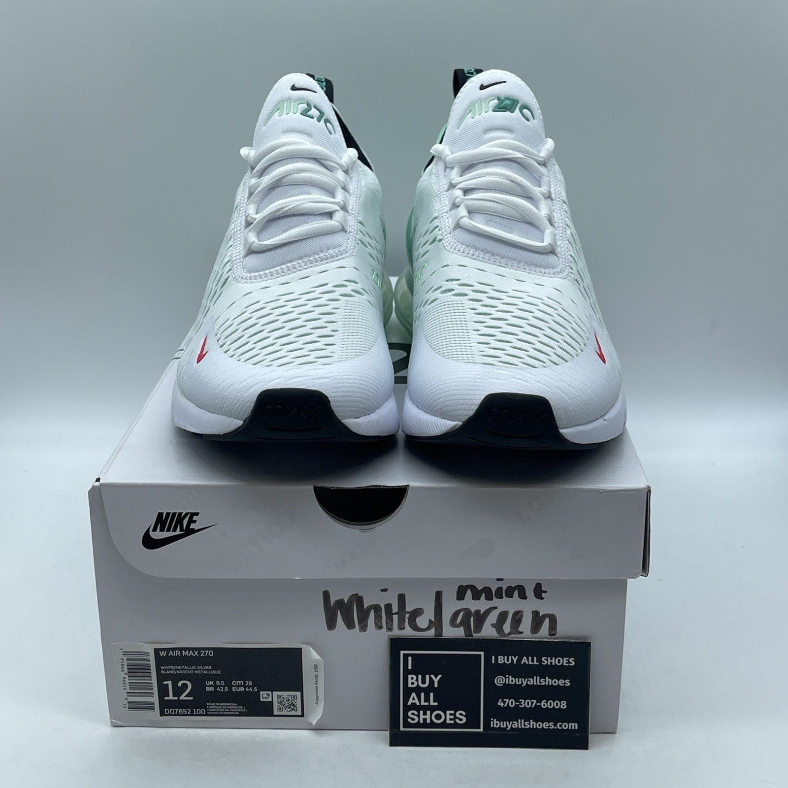 Size 12W - Nike Air Max 270 White Mint Foam (DQ7652-100)