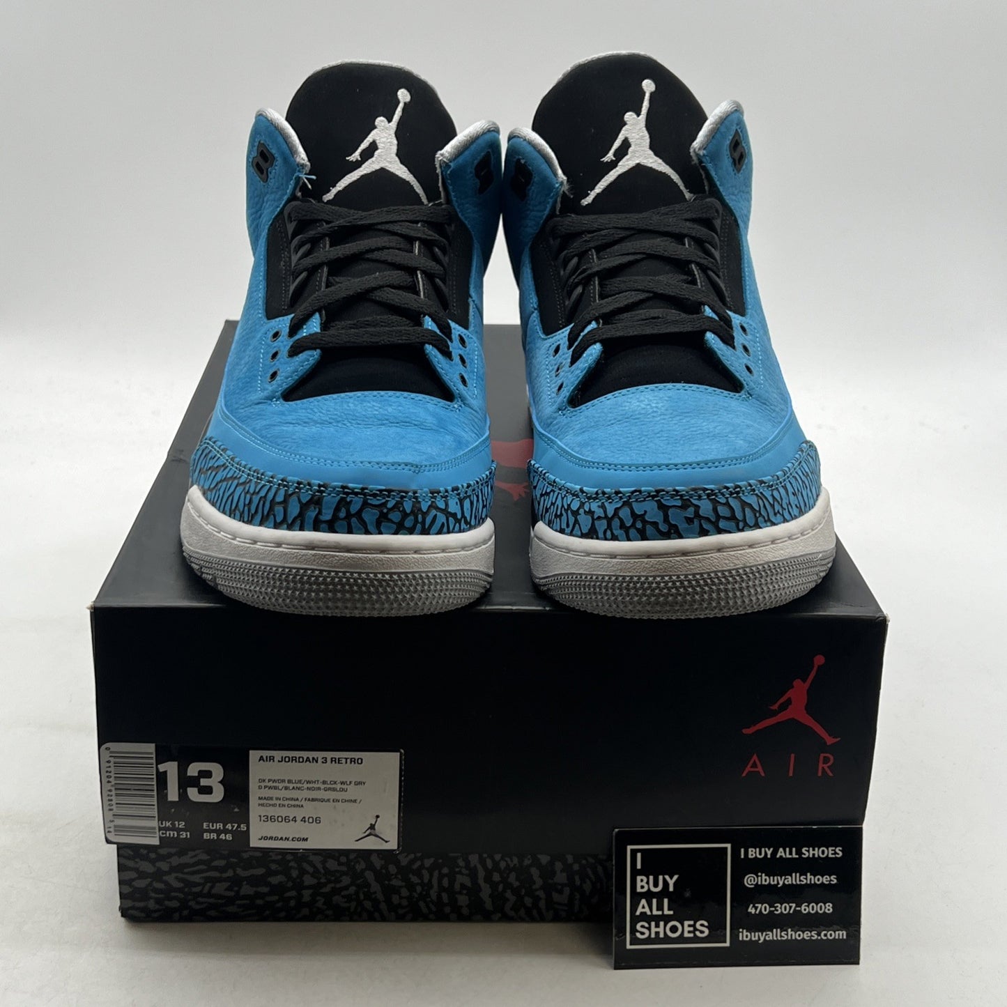 Size 13 - Air Jordan 3 Retro Powder Blue (136064-406)