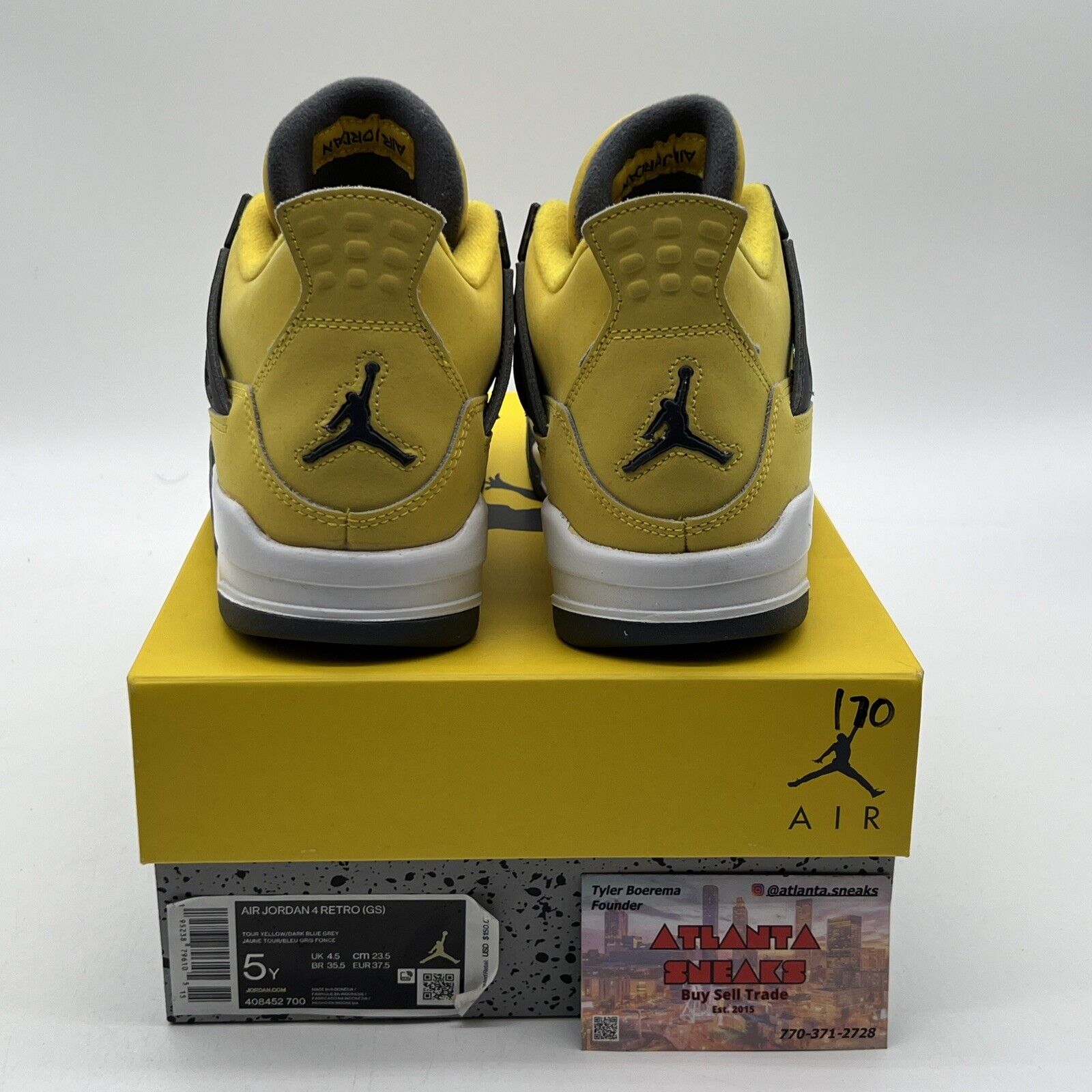 Size 5 - Jordan 4 Retro GS Tour Yellow 2021 - Suede Grey  (408452-700)