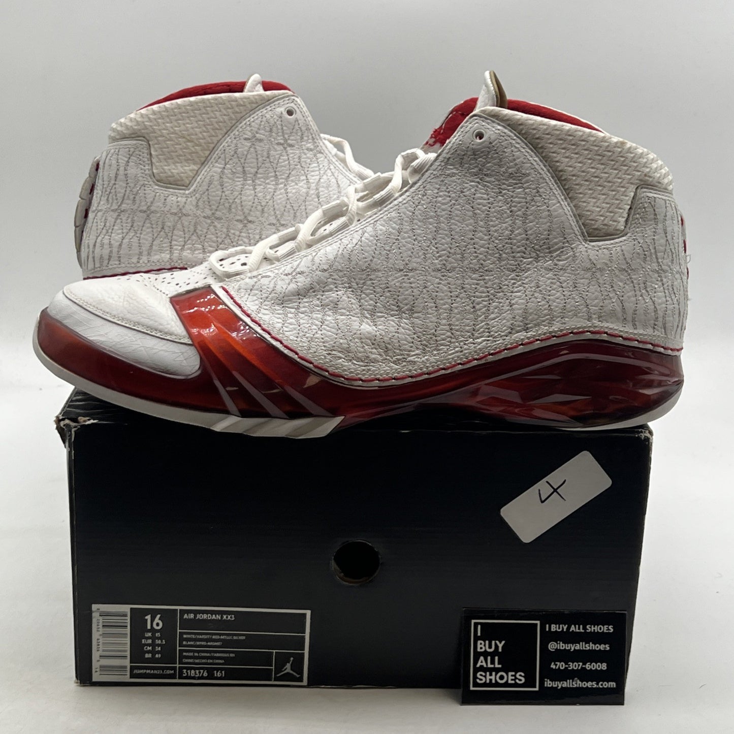 Size 16 - Air Jordan 23 OG White Varsity Red (318376-161)