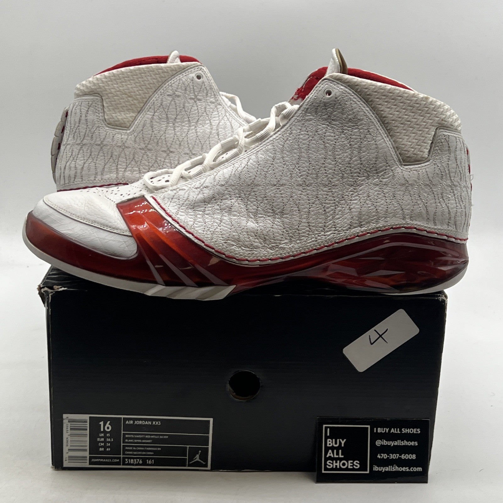 Size 16 - Air Jordan 23 OG White Varsity Red (318376-161)