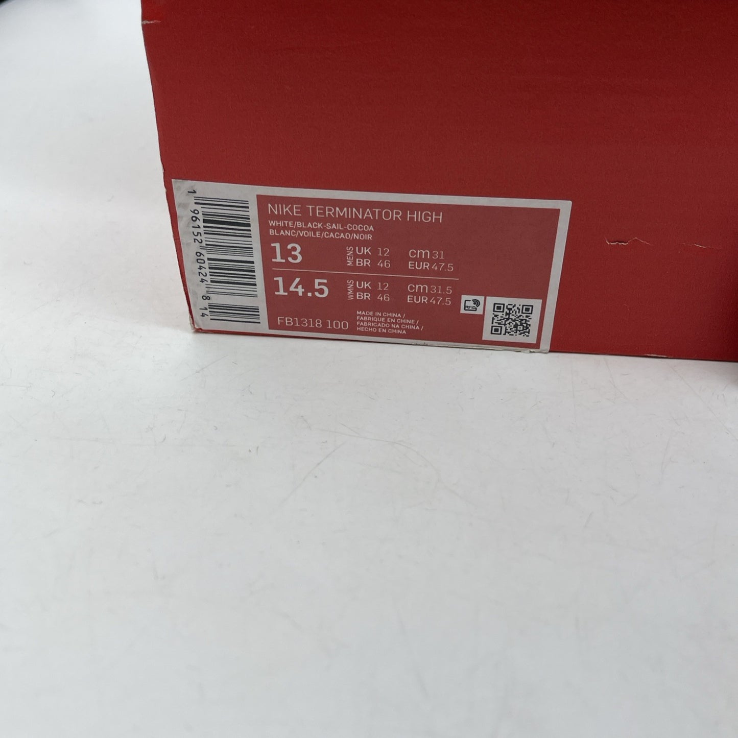 Size 13 - Nike Terminator High Cocoa Snake Black White Leather (FB1318-100)