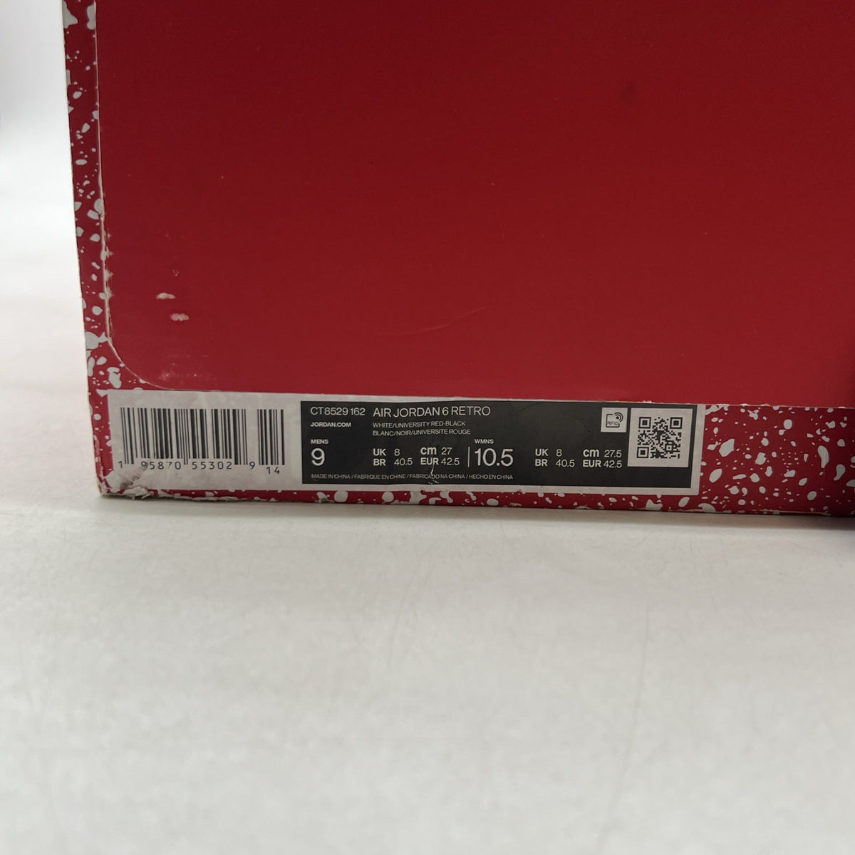 Size 9 - Air Jordan 6 White and University Red 2022 (CT8529-162)