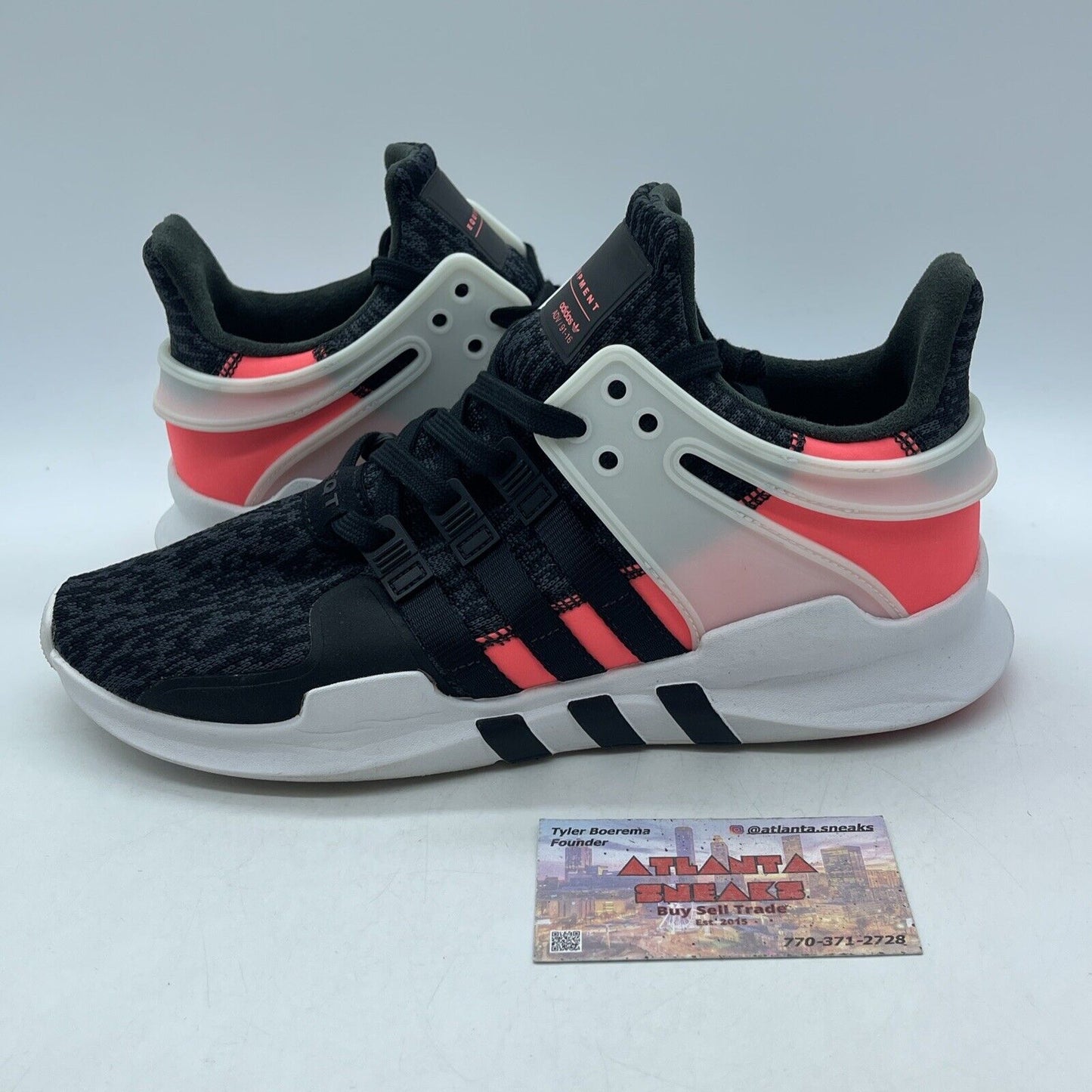 Size 8.5 - adidas EQT Support ADV Primeknit Turbo Black Grey Suede (BB1302)