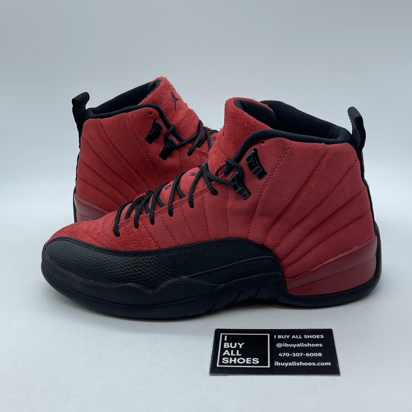 Size 9 - Jordan 12 Retro Reverse Flu Game 2020 Red Black Suede (CT8013-602)