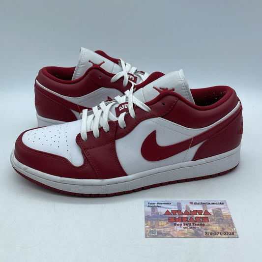 Size 9.5 - Air Jordan 1 Low Gym Red White Leather (553558-611)