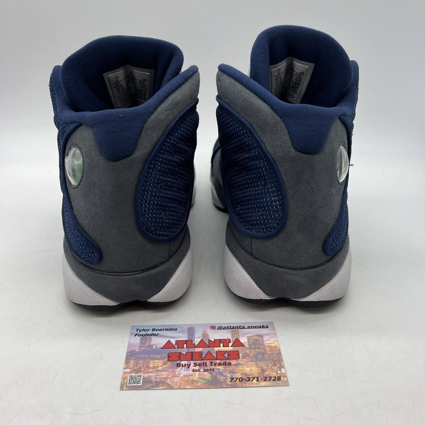 Size 8 - Jordan 13 Retro Mid Flint White Leather Blue Grey (414571-404)
