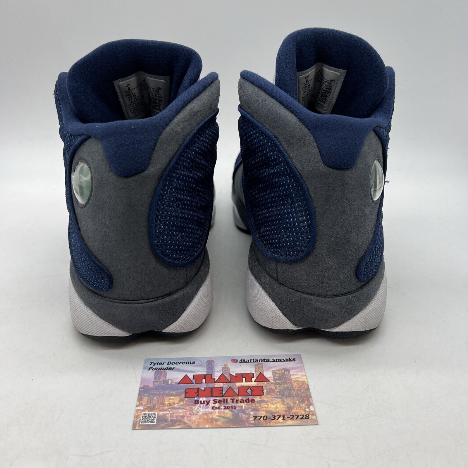 Size 8 - Jordan 13 Retro Mid Flint White Leather Blue Grey (414571-404)