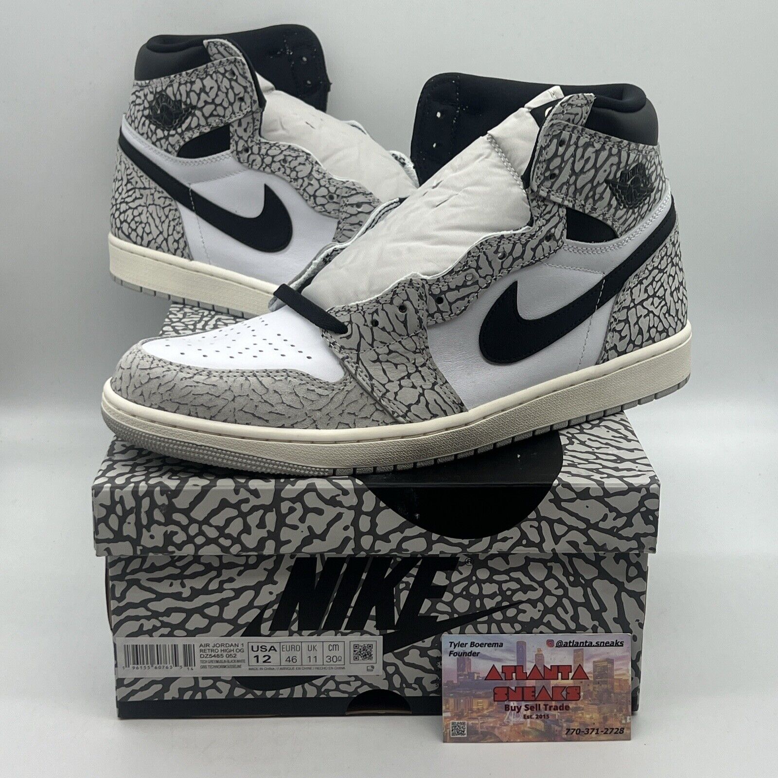 Size 12 - Air Jordan 1 Retro OG White Cement Brand New Og All