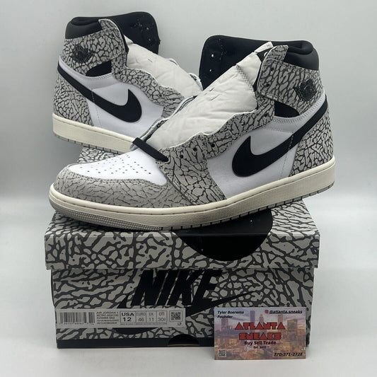 Size 12 - Air Jordan 1 Retro OG White Cement Brand New Og All